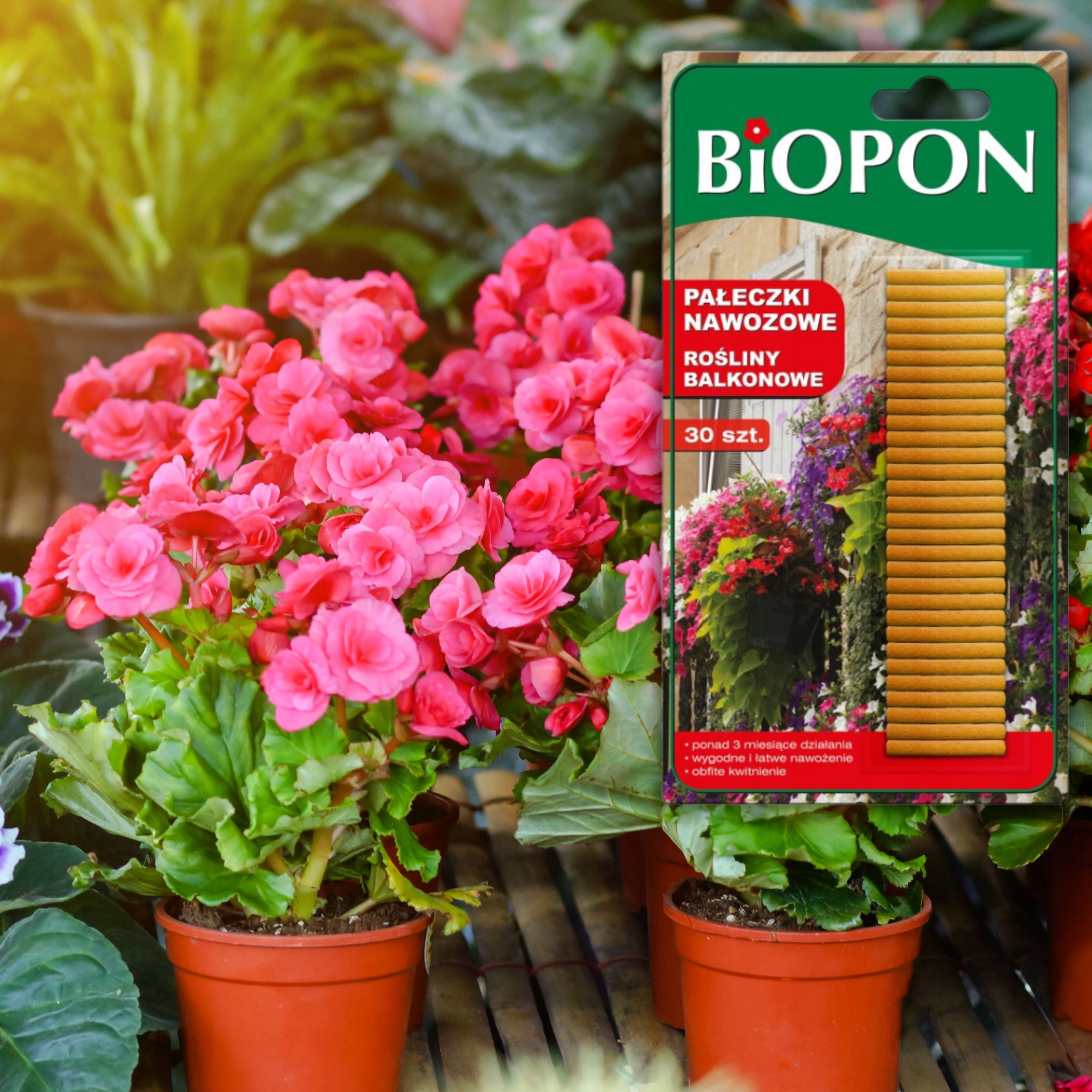 BIOPON PAŁECZKI NAWOZOWE DLA ROŚLIN BALKONOWYCH 30SZT. DZIAŁA 3 MIESIĄCE Kod producenta 1212