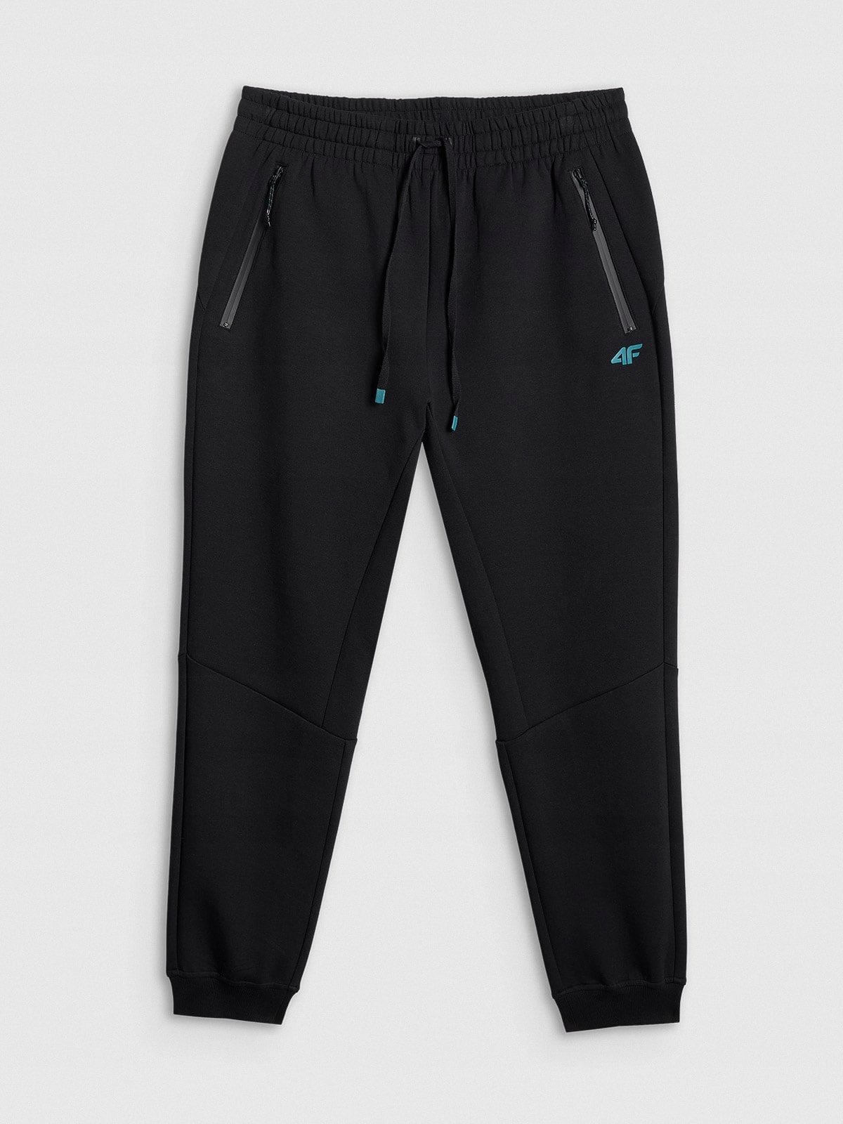 4F Pánské Jogger Tepláky Černé Pravidelné S Kapsami Na Zip