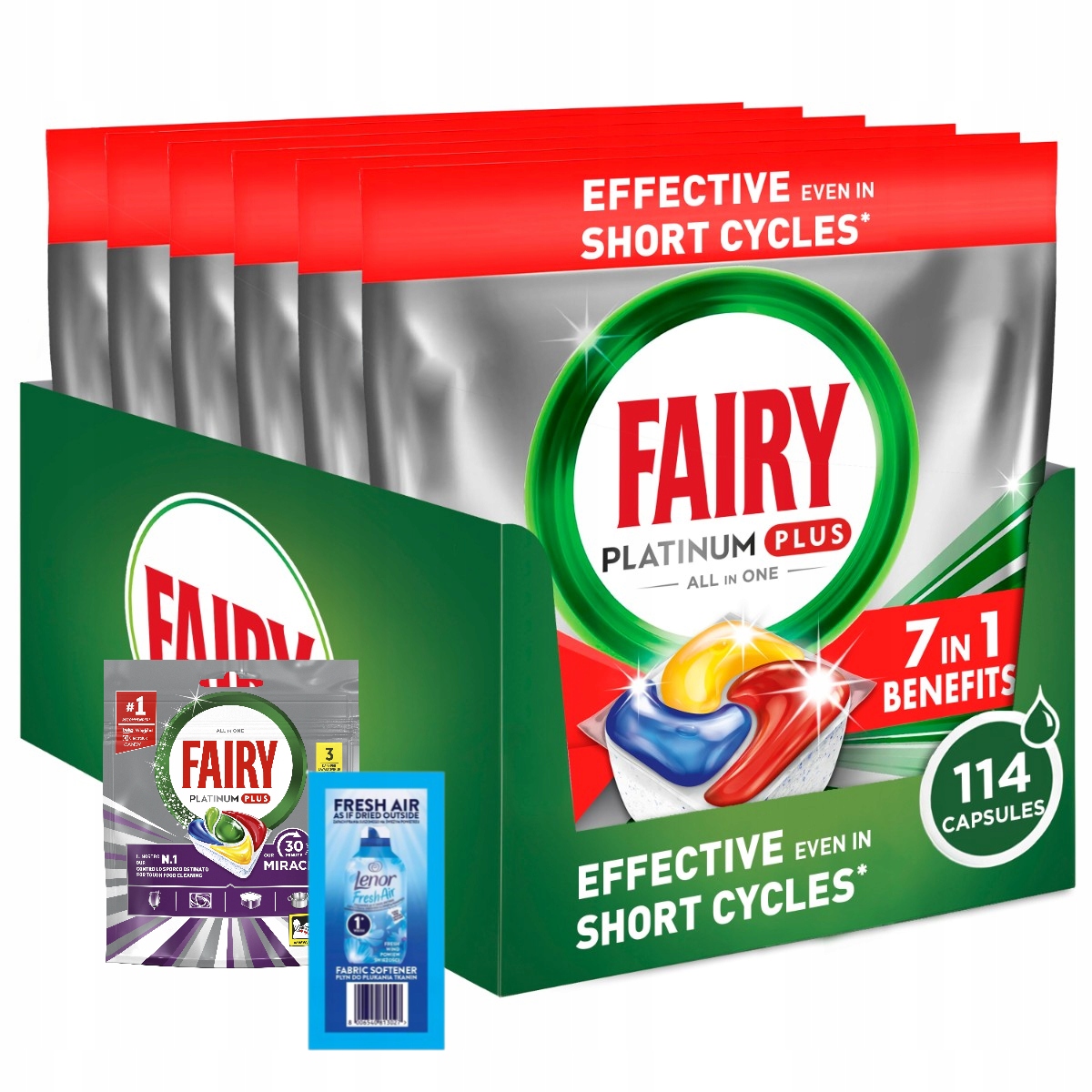 Fairy Platinum Plus All in One Kapsułki do zmywarki 6x19=114 szt