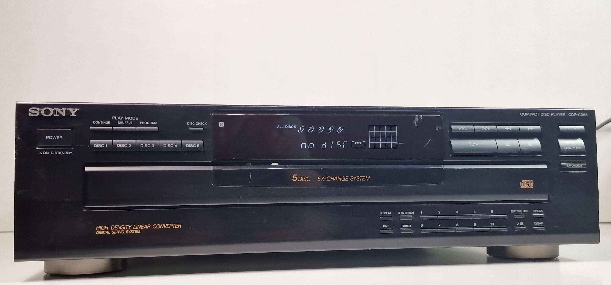 SONY odtwarzacz CD player CDP C 365 CDP-C365 Rodzaj wielopłytowy