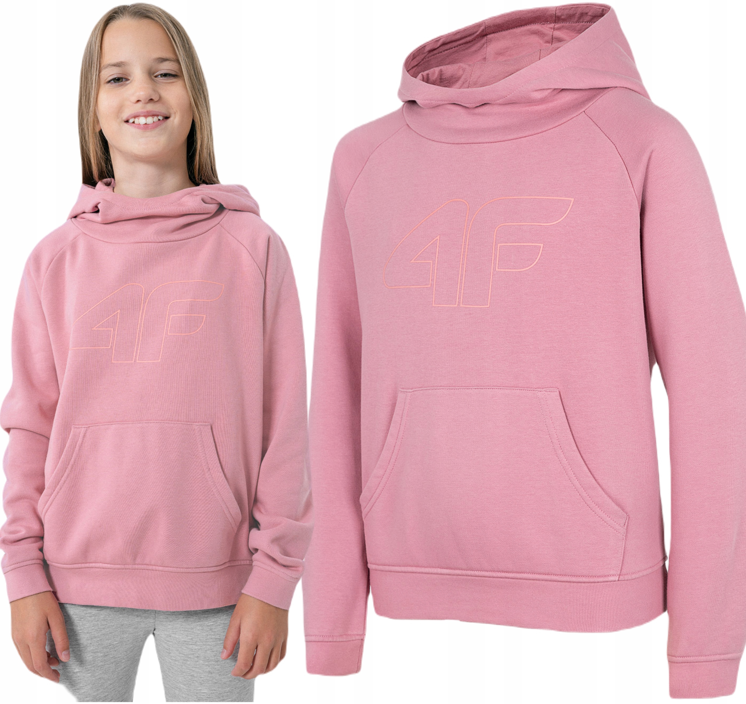 

Dziewczęca Bluza Kangurek 4F Ocieplana JBLD002 140