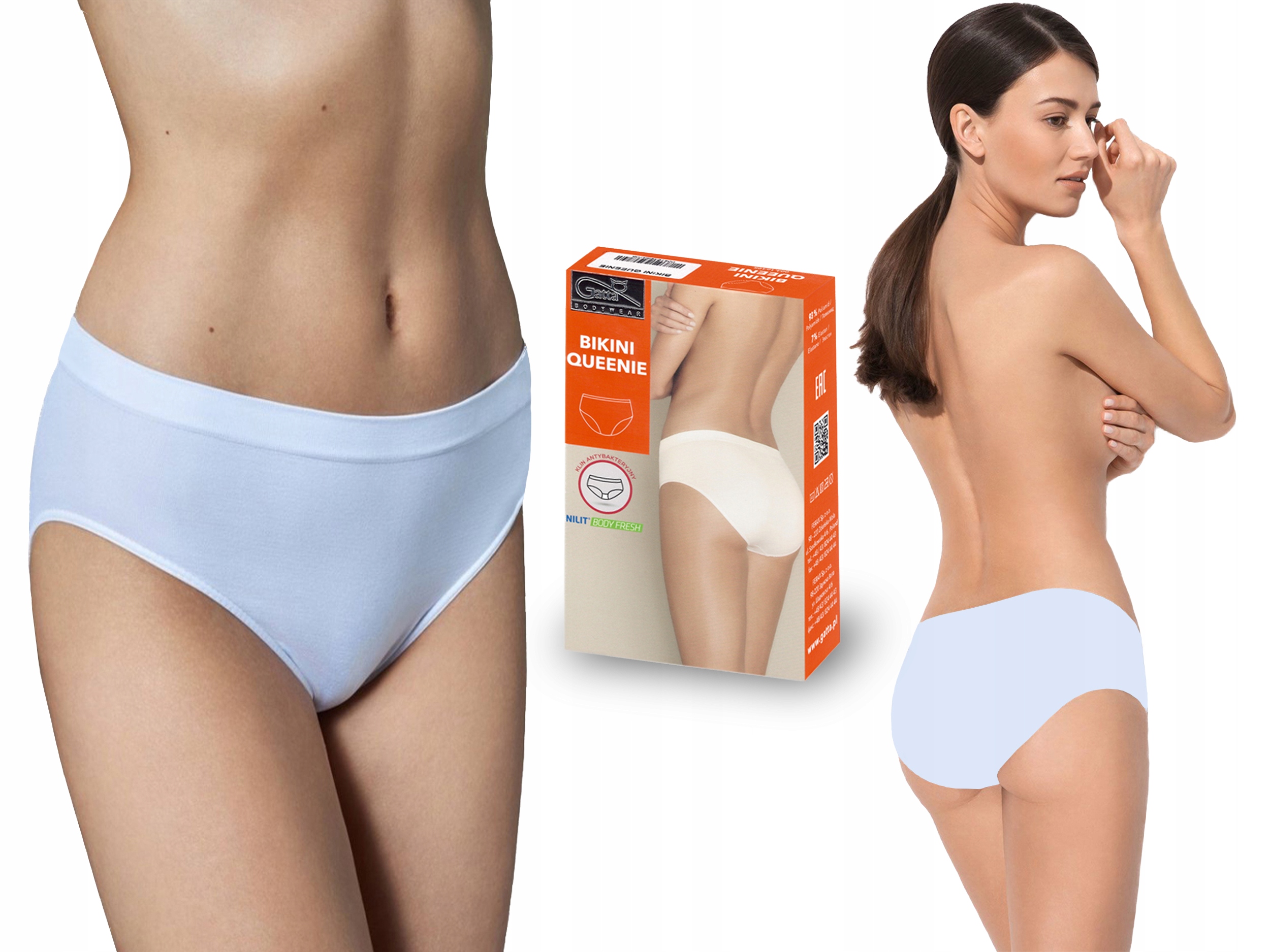 

Gatta Bikini Queenie bezszwowe figi, białe, M