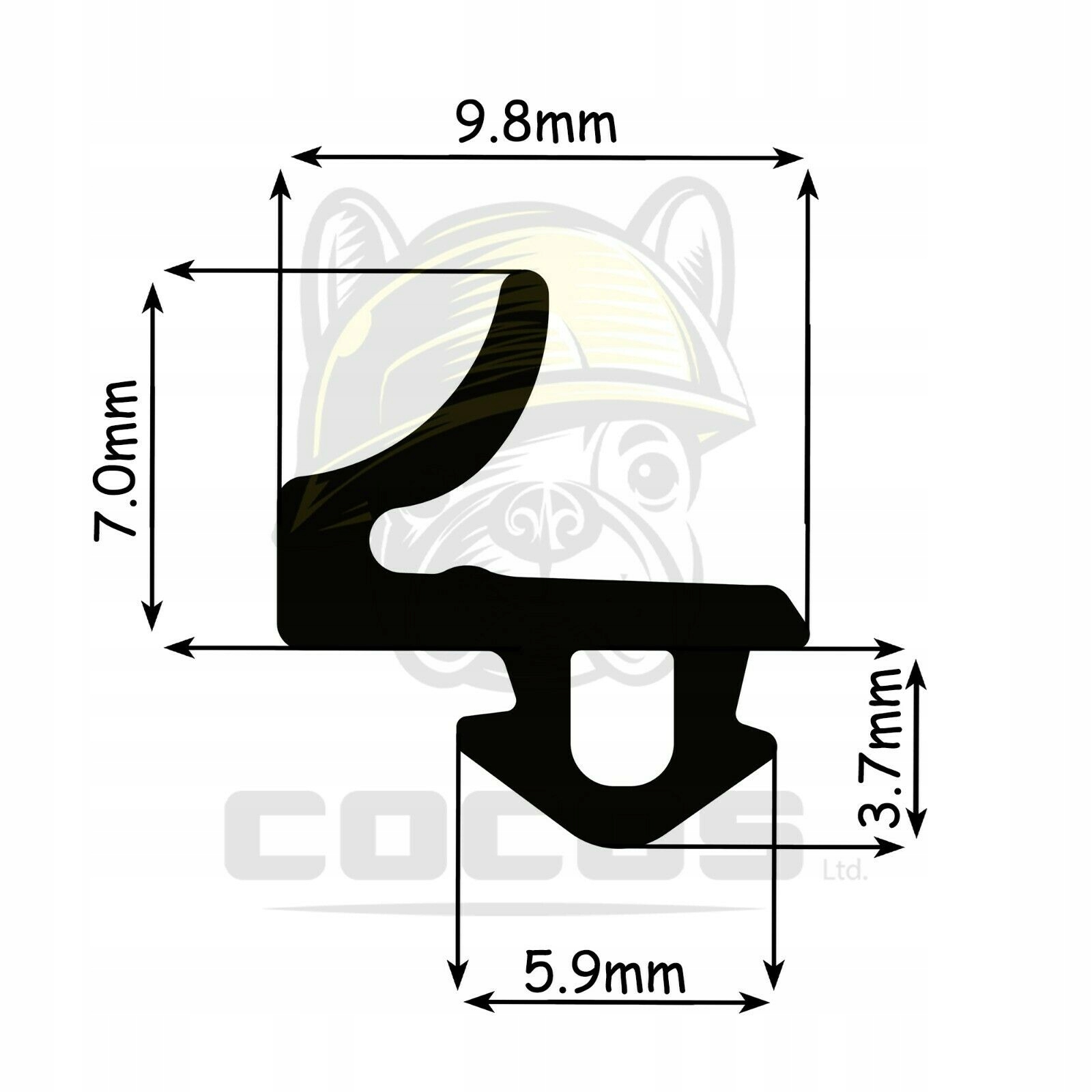 Uszczelka do okien PVC S-835x VEKA CZARNA 1m Kod producenta 398