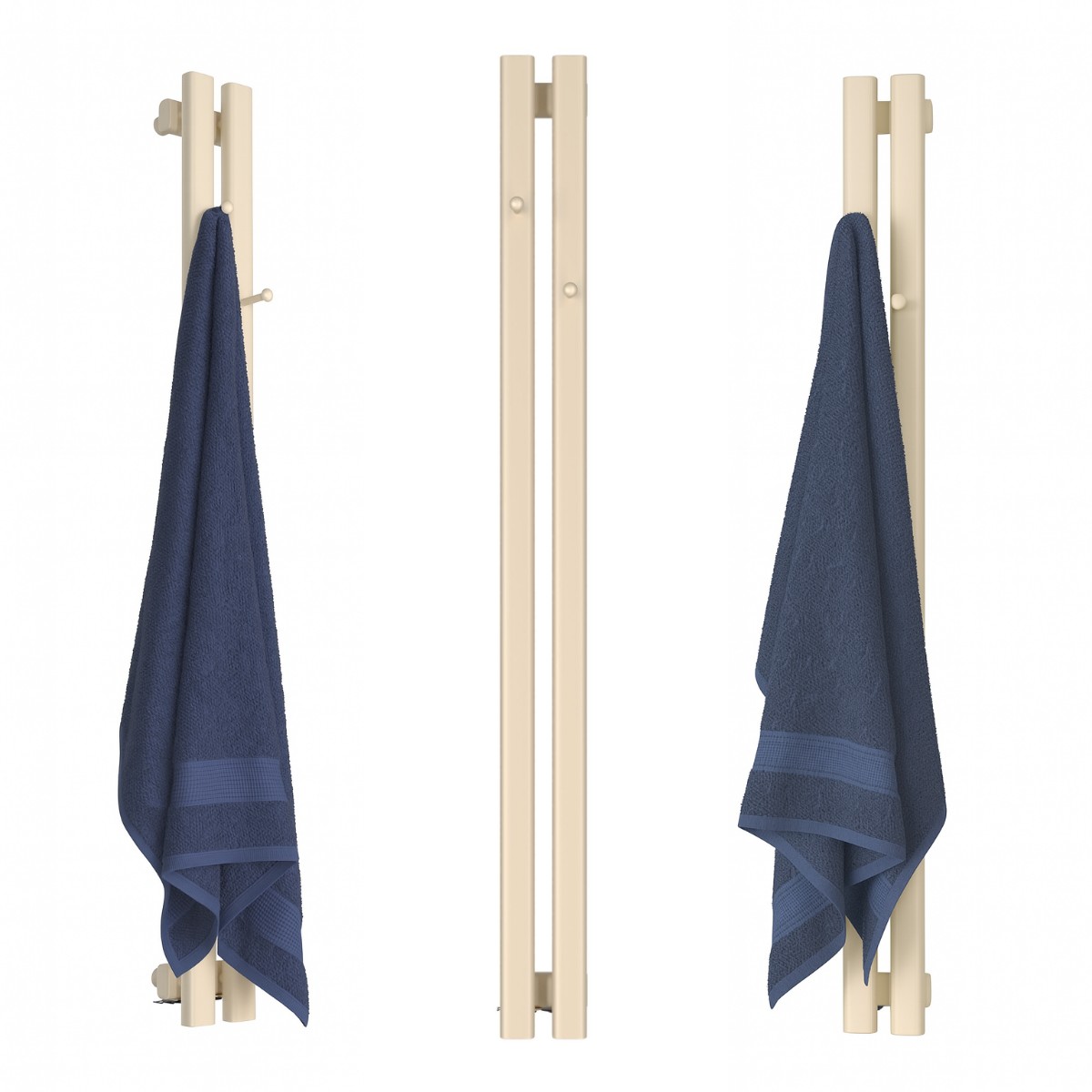 Dekorativní Vertikální RADIÁTOR-2 S Věšáky 1800/130 Krémový