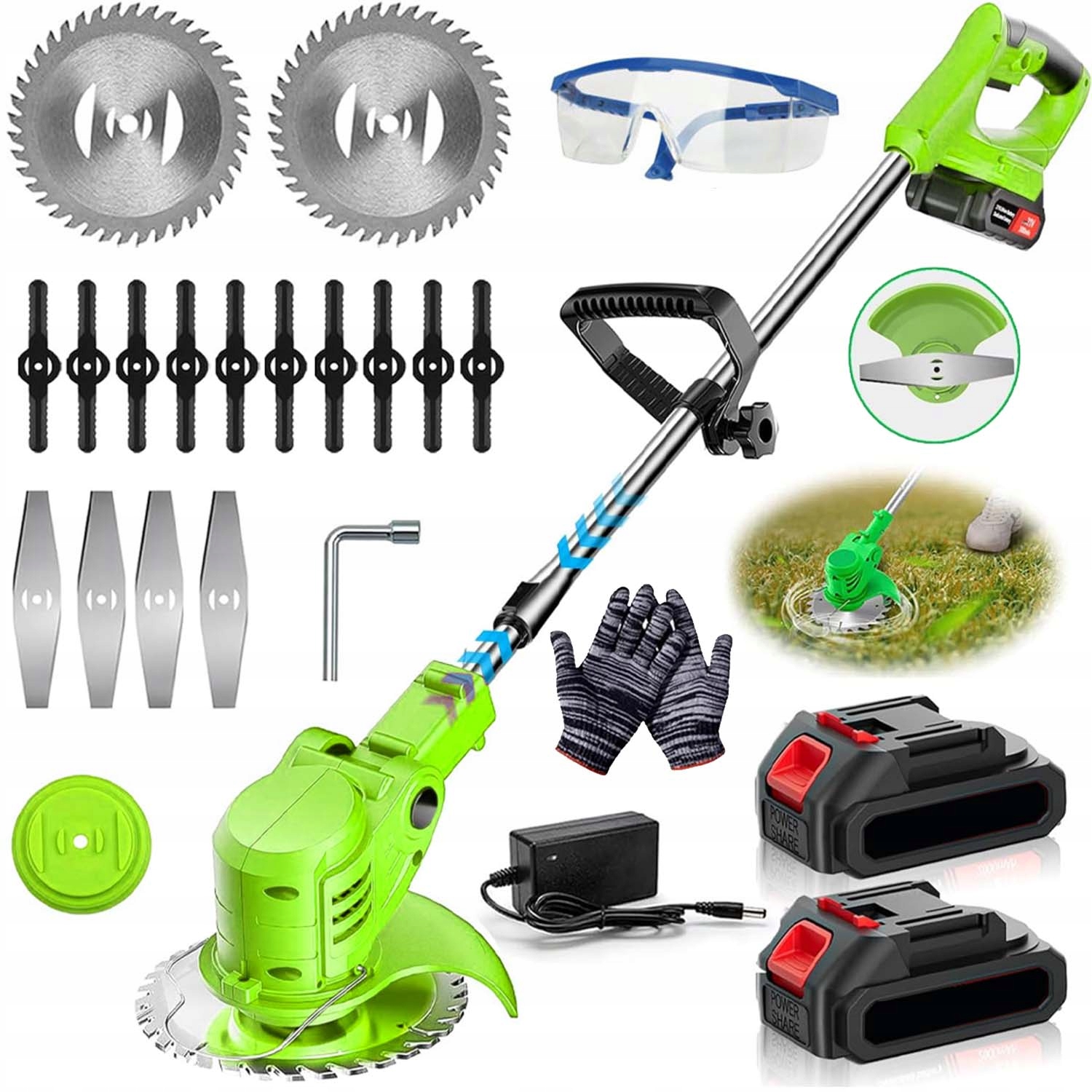 Křovinořez Na Trávy Vyžínač Akumulátorový Elektrický Zahradní Lehký 2X Aku