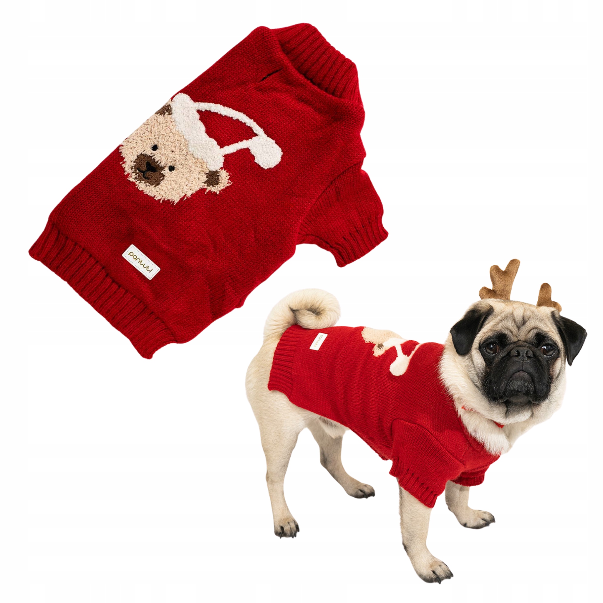 Levně Teplý, elastický vánoční svetr pro psa červený Alfi XL