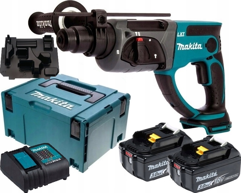 Makita DHR202 Udar 1.9J Lxt 18V 2x BL1830 DC18SD Kufer Makpac Wkład