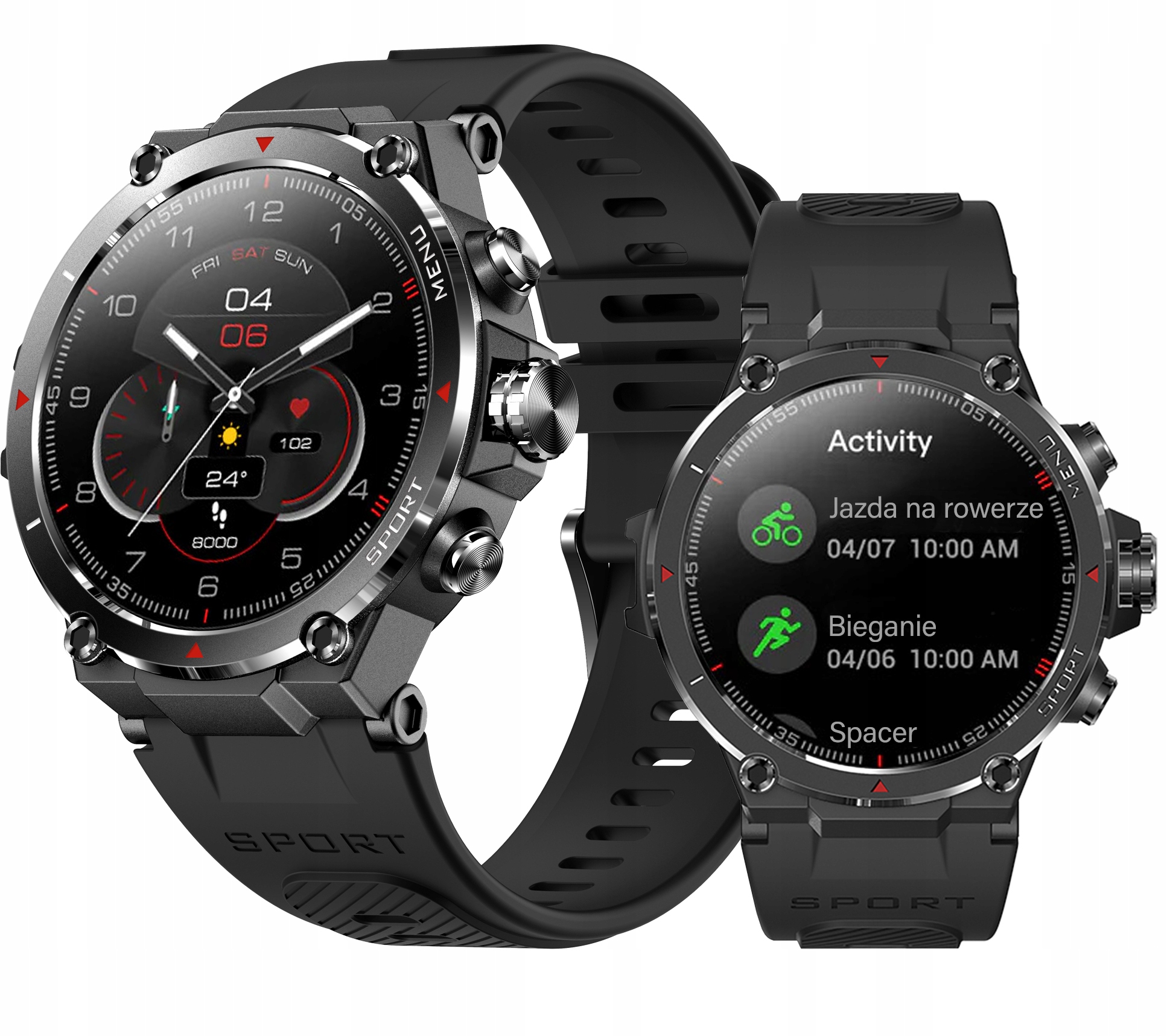 

Smartwatch Zegarek Militarny Gps Pol.menu Amoled