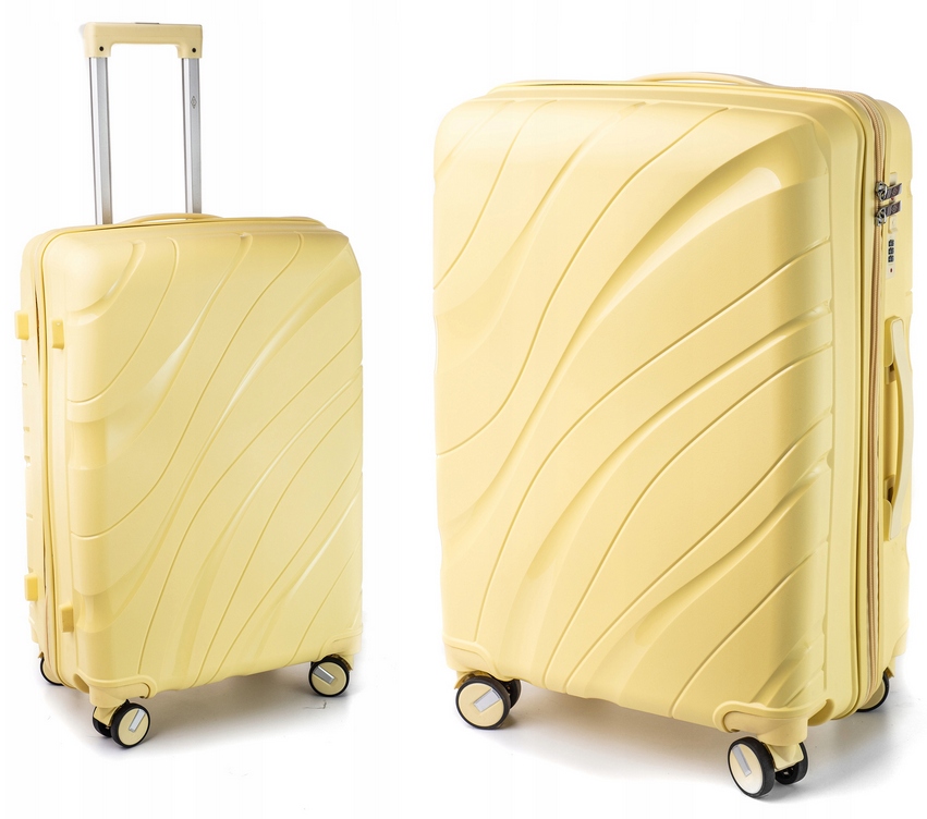 Walizka Średnia Twarda Bagaż Exclusive Polipropylen Tsa Żółty