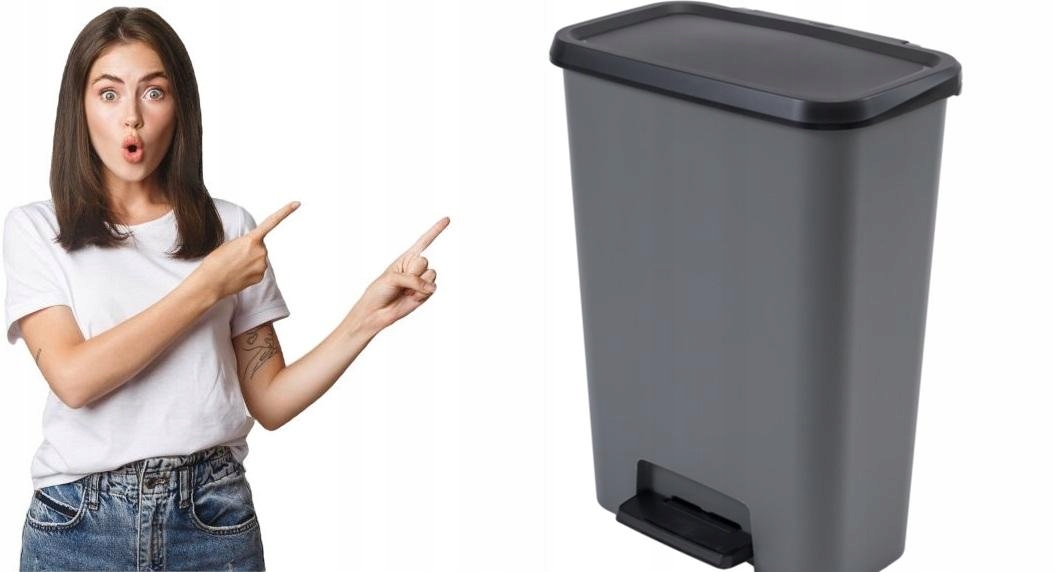 Levně Odpadkový koš s pedálem Curver Compatta 50L šedý