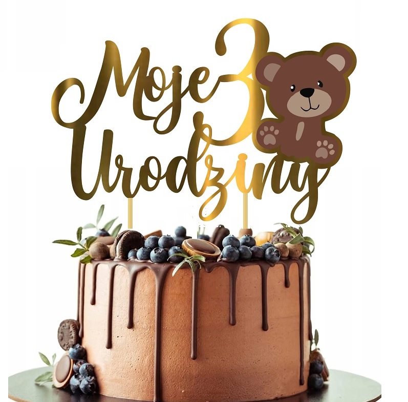 Topper na tort MOJE 3 urodziny miś EAN (GTIN) 5906924204171