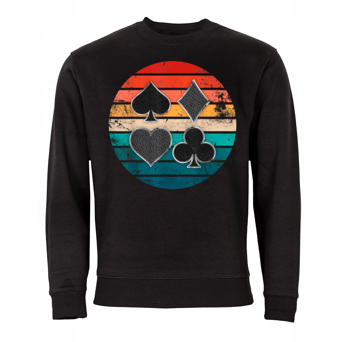 Pánská Mikina Poker Texas Holdem Černé Barvy Retro