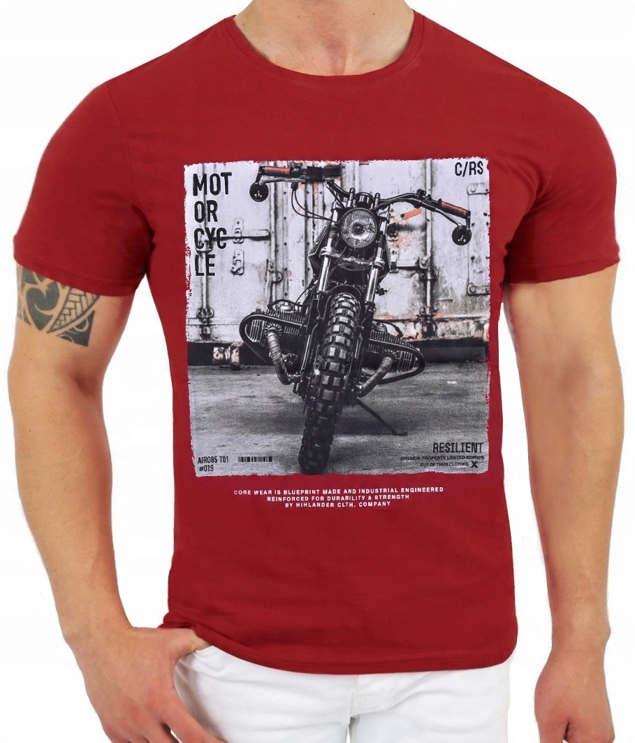 

Męski T-shirt Z Nadrukiiem Koszulka Elastan Jakość