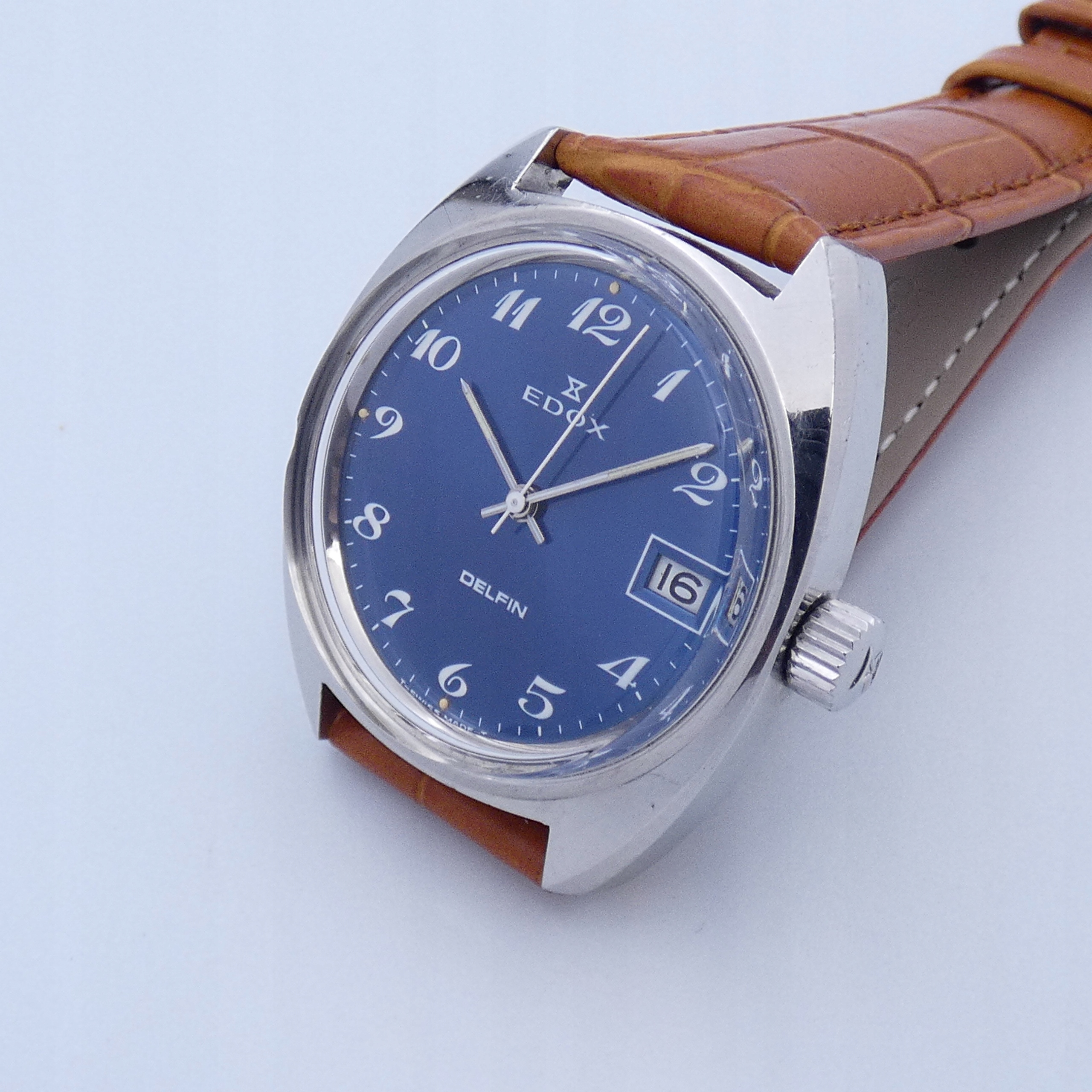 Niebieski EDOX DELFIN 20 ATM _Vintage_70'e • Cena, Opinie • Męskie