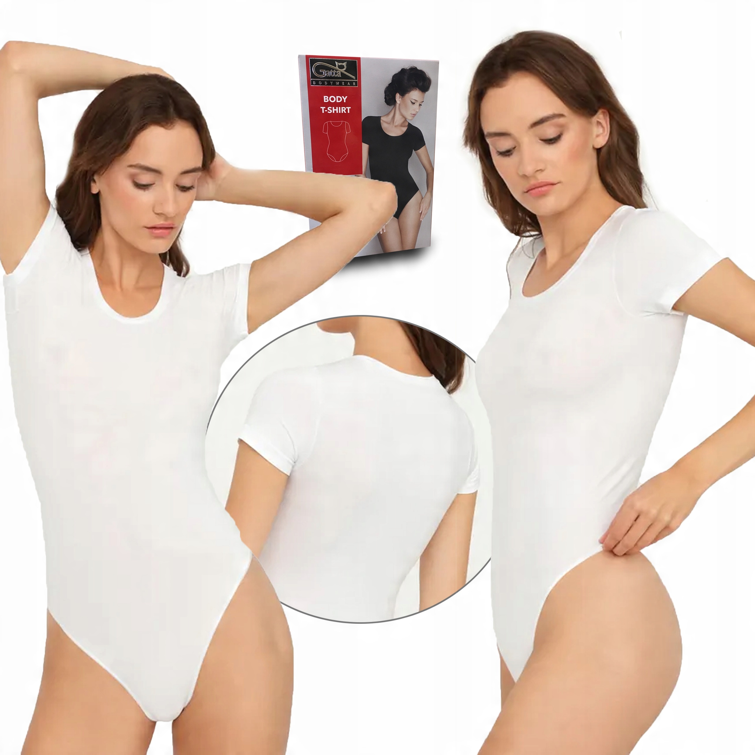 

Gatta T-Shirt body bezszwowe krótki rękaw białe, M