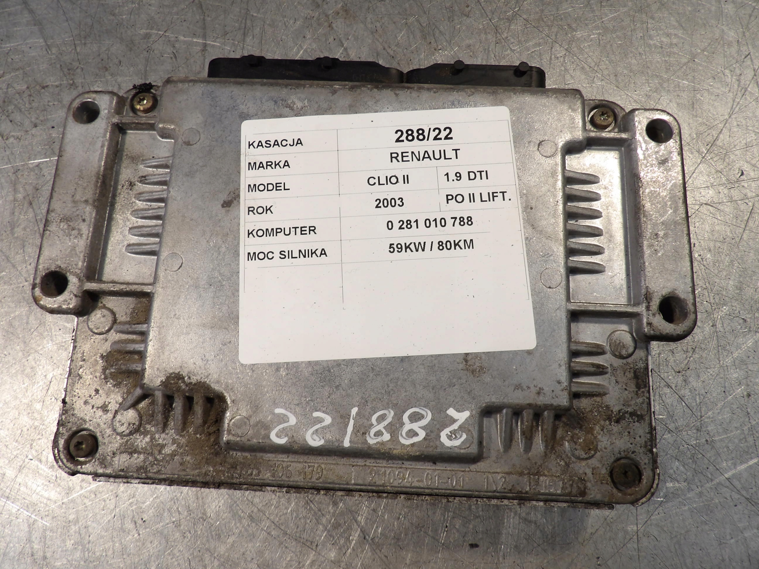 COMPUTER RENAULT CLIO II FL 0281010788 8200195750
