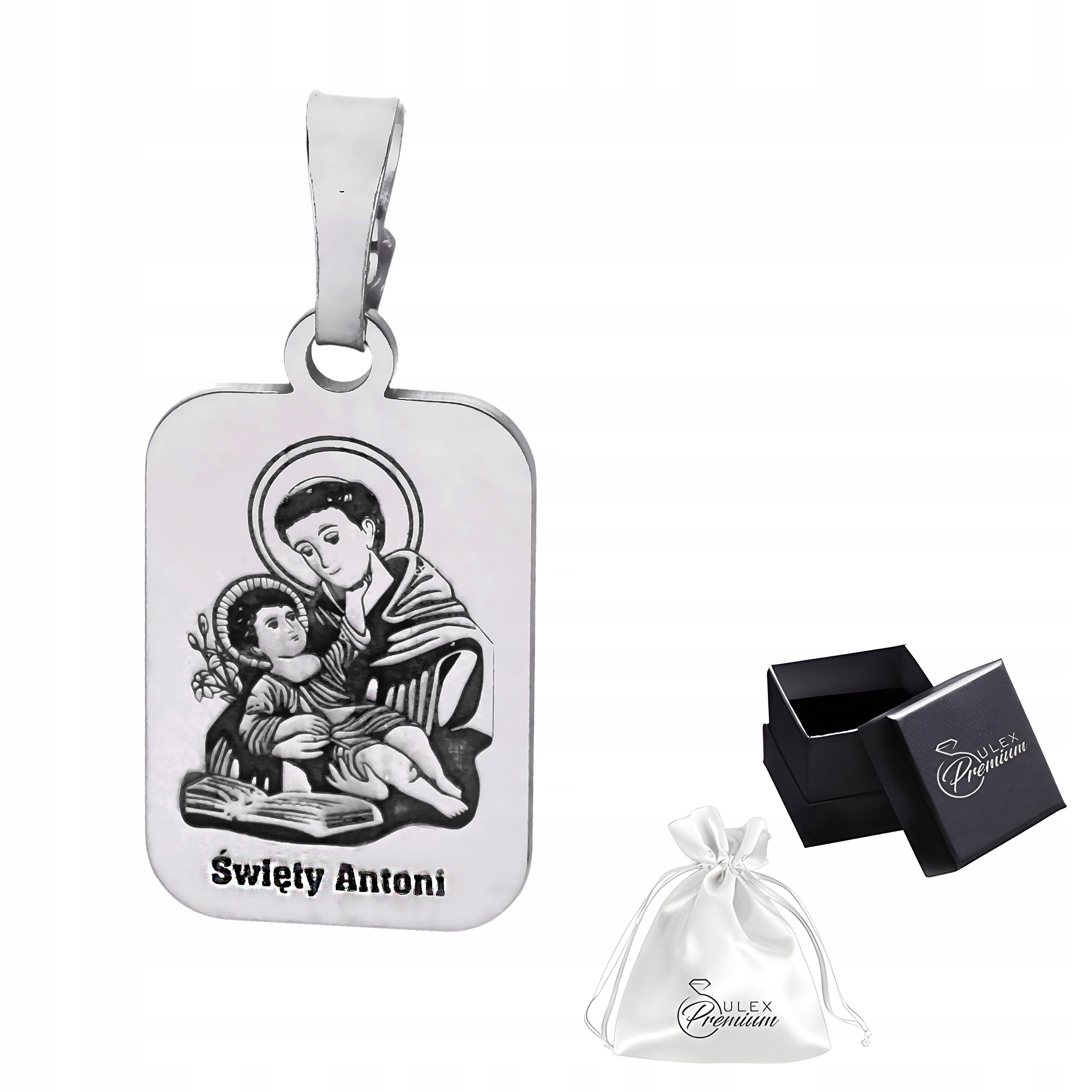 Stříbrný medailonek ryzost 925 Přívěsek Svatý Antonín z Padovy Modlete se za nás