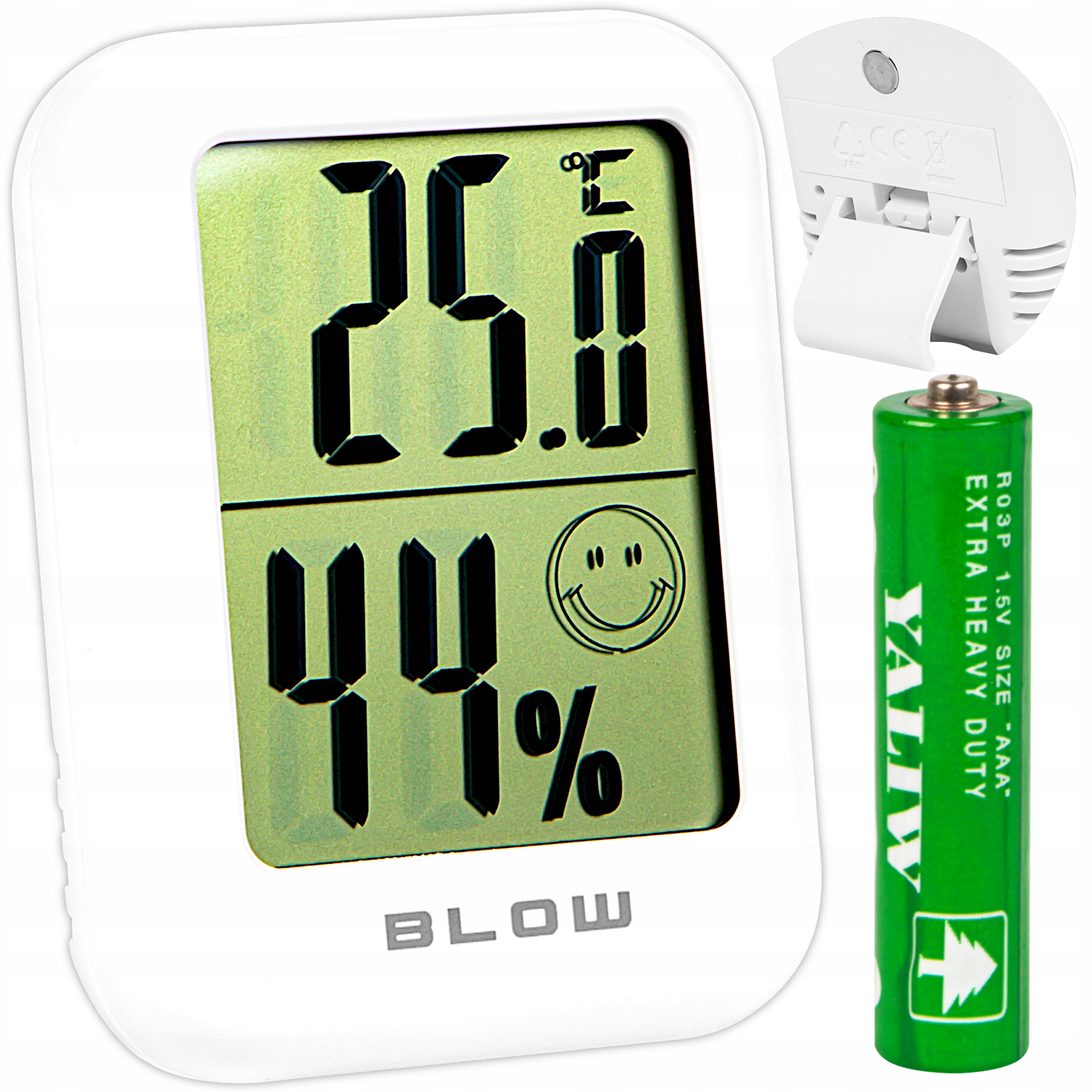 TERMOMETR LCD MINI STACJA POGODOWA POGODY HIGROMETR ZESTAW MAGNES BATERIA