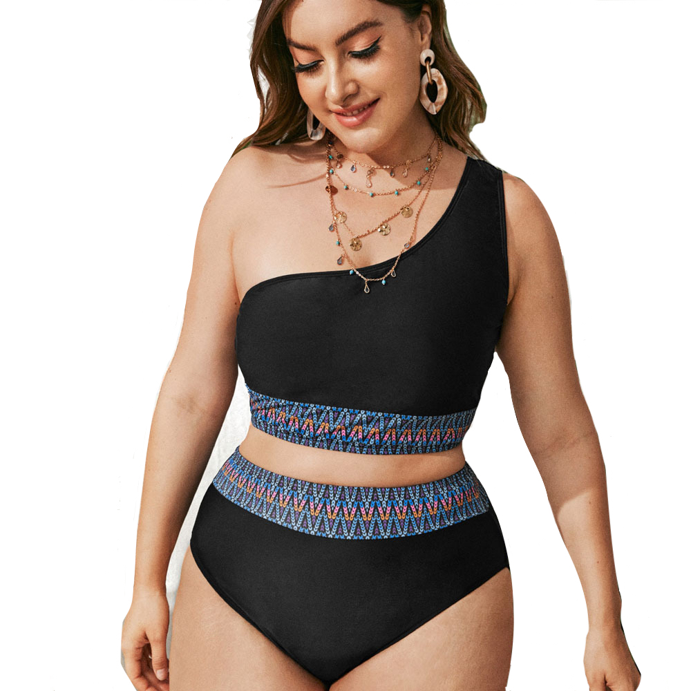 

Strój Kąpielowy Wysoki Stan Czarny Plus Size XL