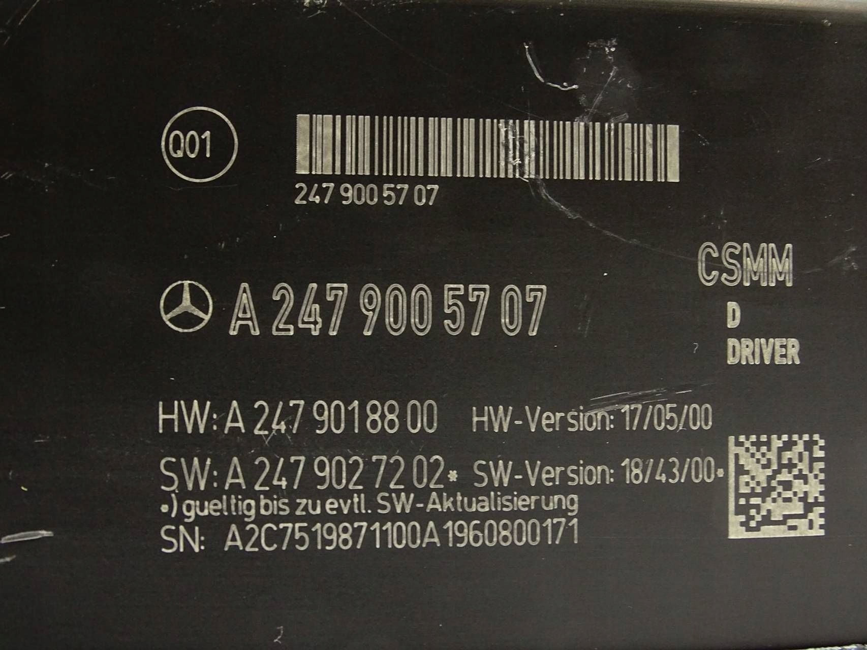 module control unit seat left front front MERCEDES CLA W118 A2479005707