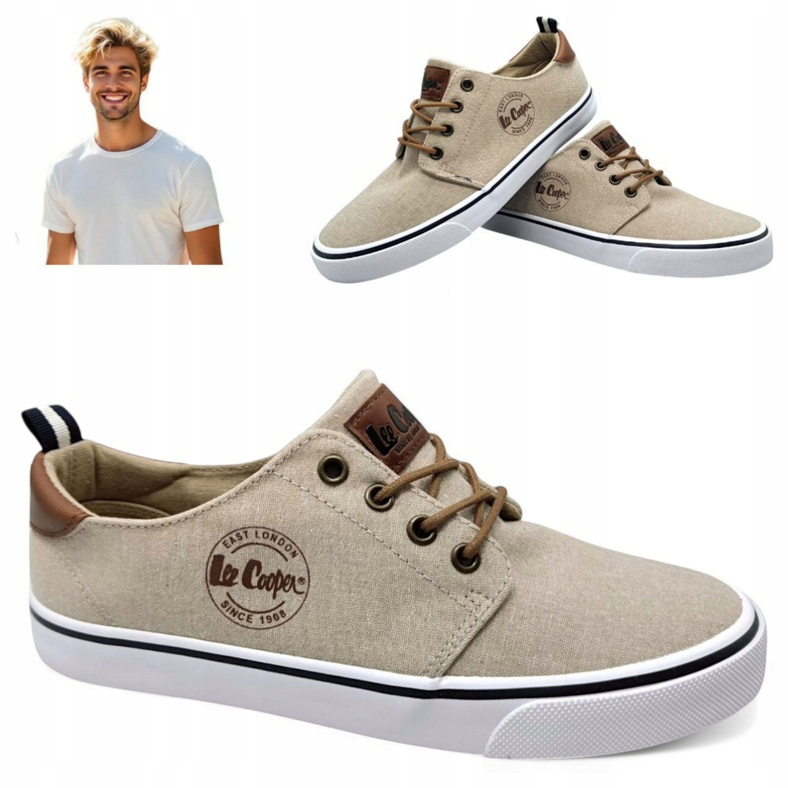 Pánské šněrovací polobotky 40 Lee Cooper Sportovní tenisky Letní obuv