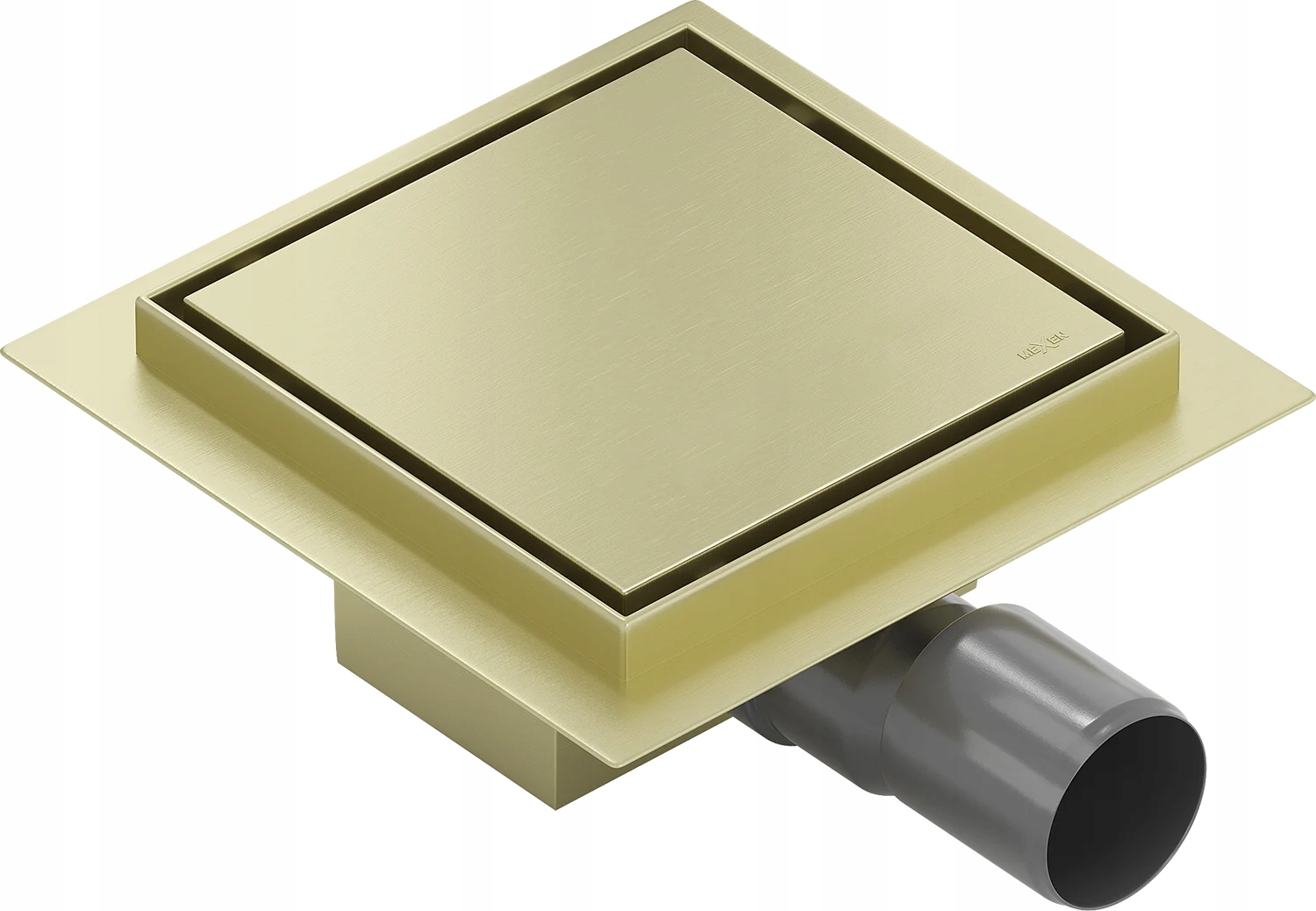 Wpust podłogowy 12x12 kwadratowy Mexen Flat-Q M13 złoto szczotkowane