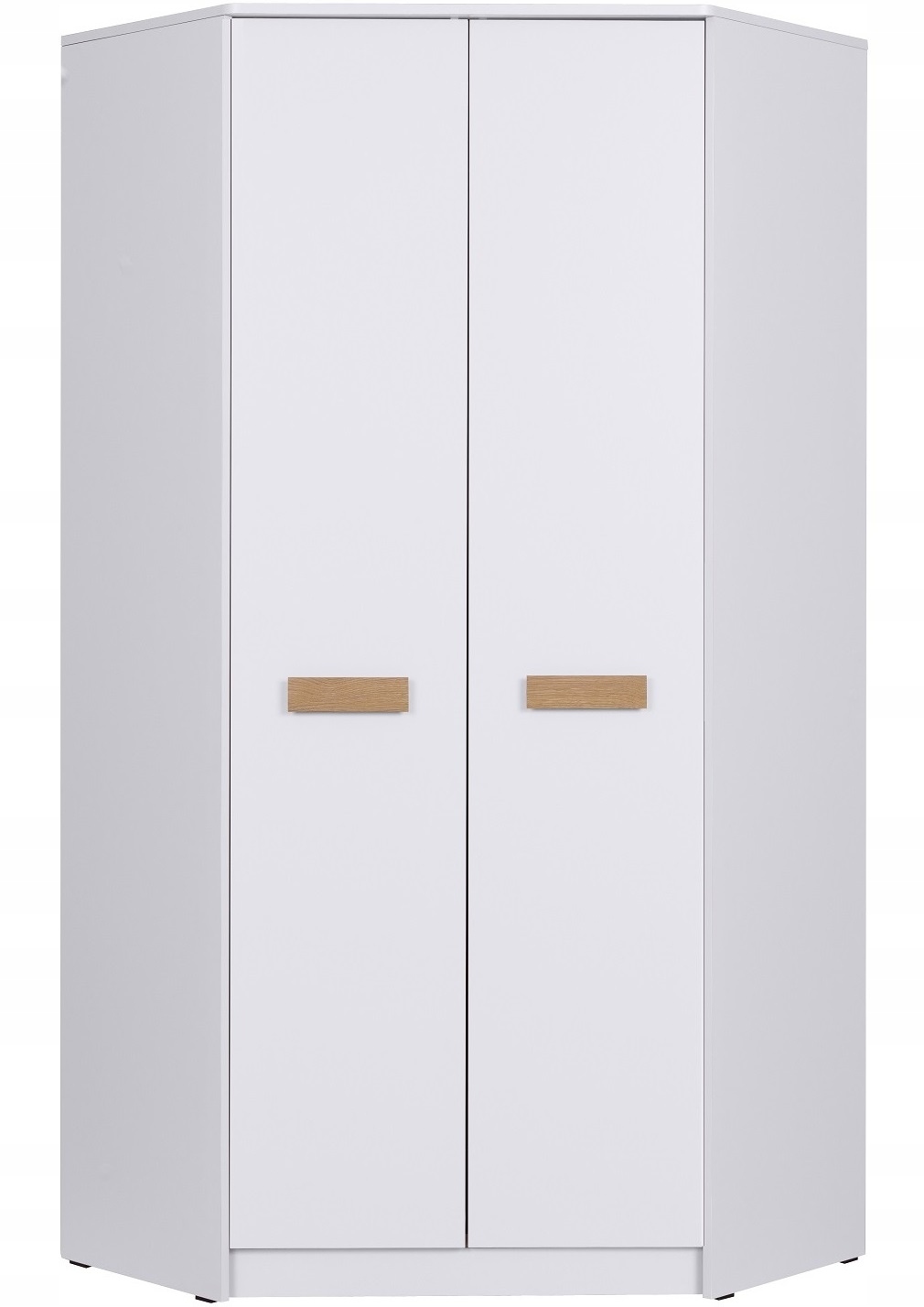 

szafa narożna biała półki drążek pojemna Grant 08