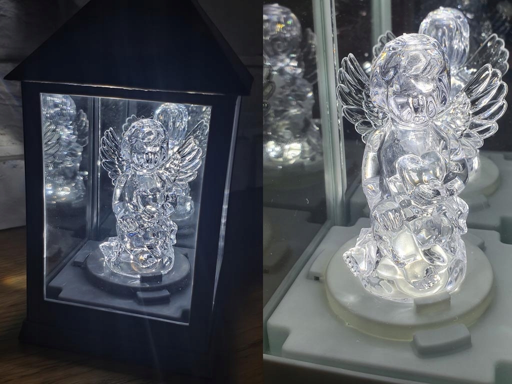 3x Latarnia ZNICZ LED Anioł ANIOŁEK lampion biała NA BATERIE na grób 23cm Typ LED