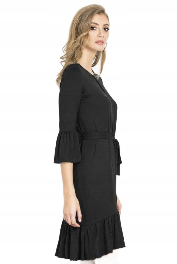 Černé Ležérní Šaty Shira Z Viskózy S Volánem 34