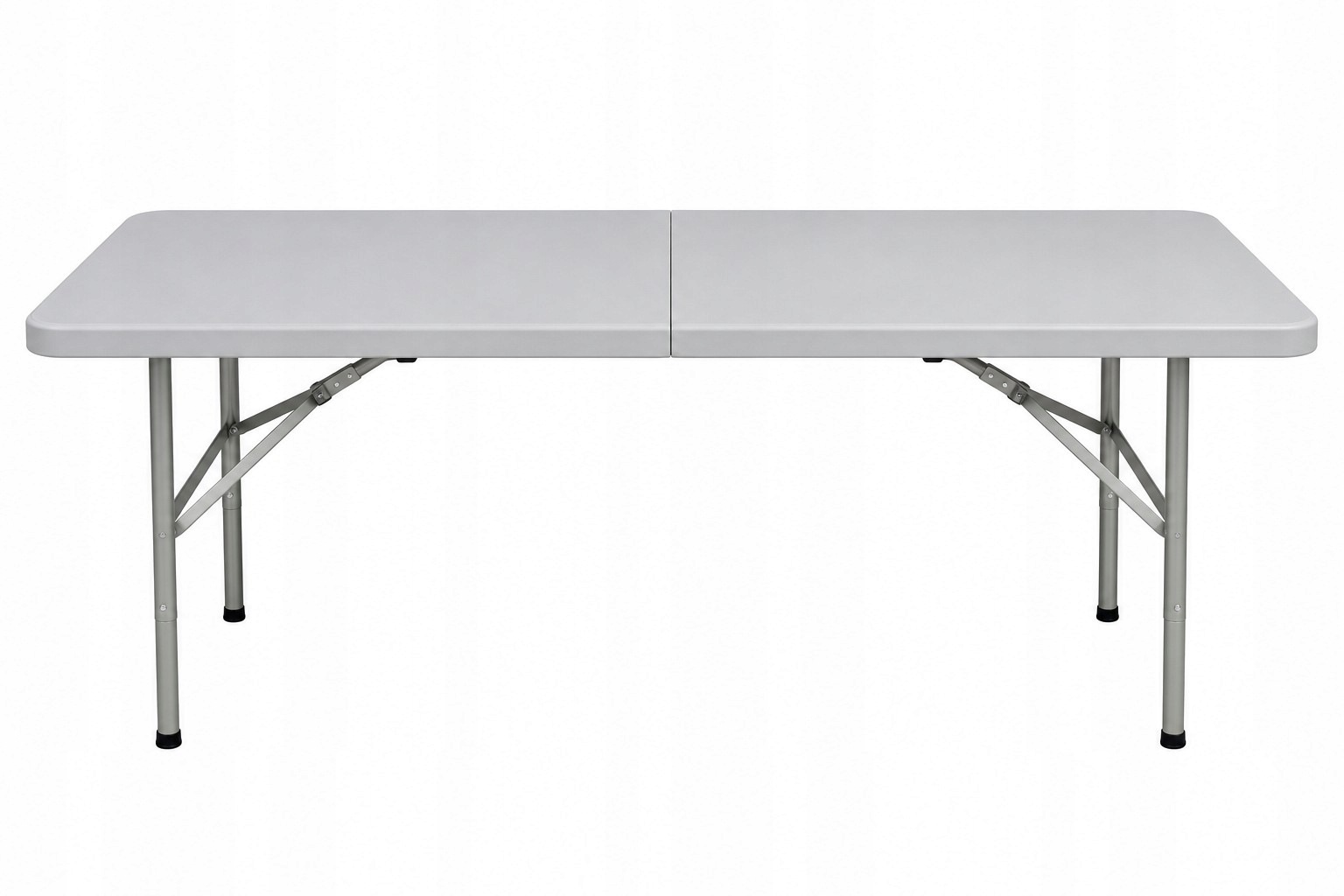 Skládací cateringový stůl 152x75 cm Hdpe šedý nosnost 200 kg pro 4-6 osob