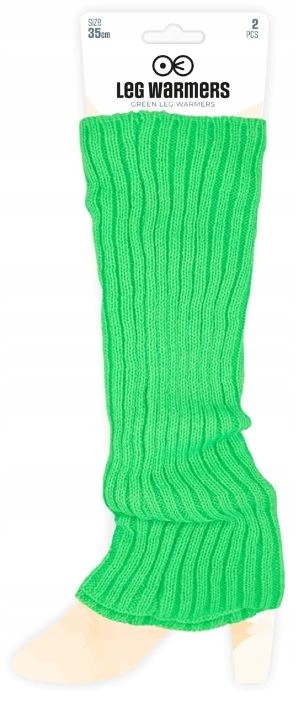 OCIEPLACZE na nogi GETRY ZIELONE DISCO lata 80 35cm 2szt