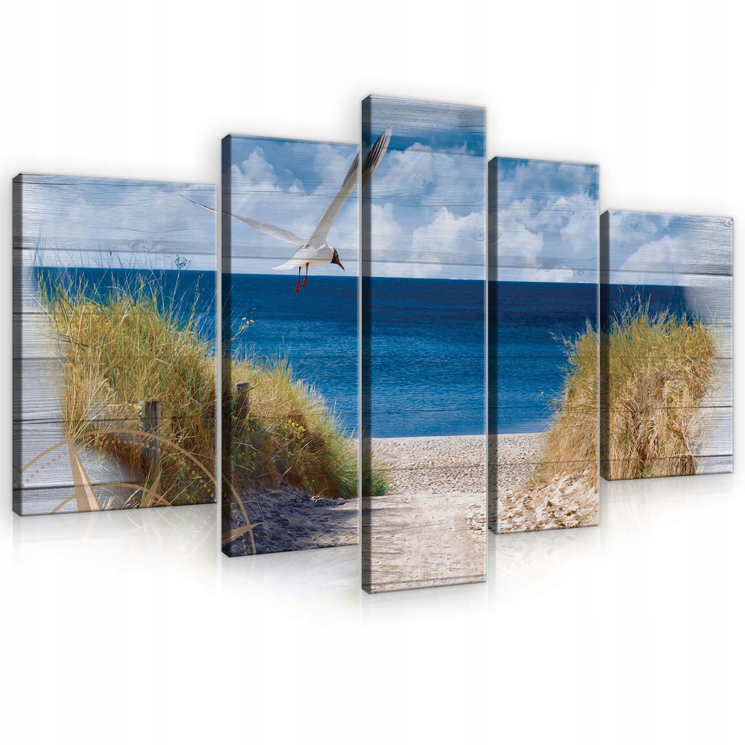 Obraz 170x100 Morská krajina pláž duny čajka pokoj príroda dekor steny
