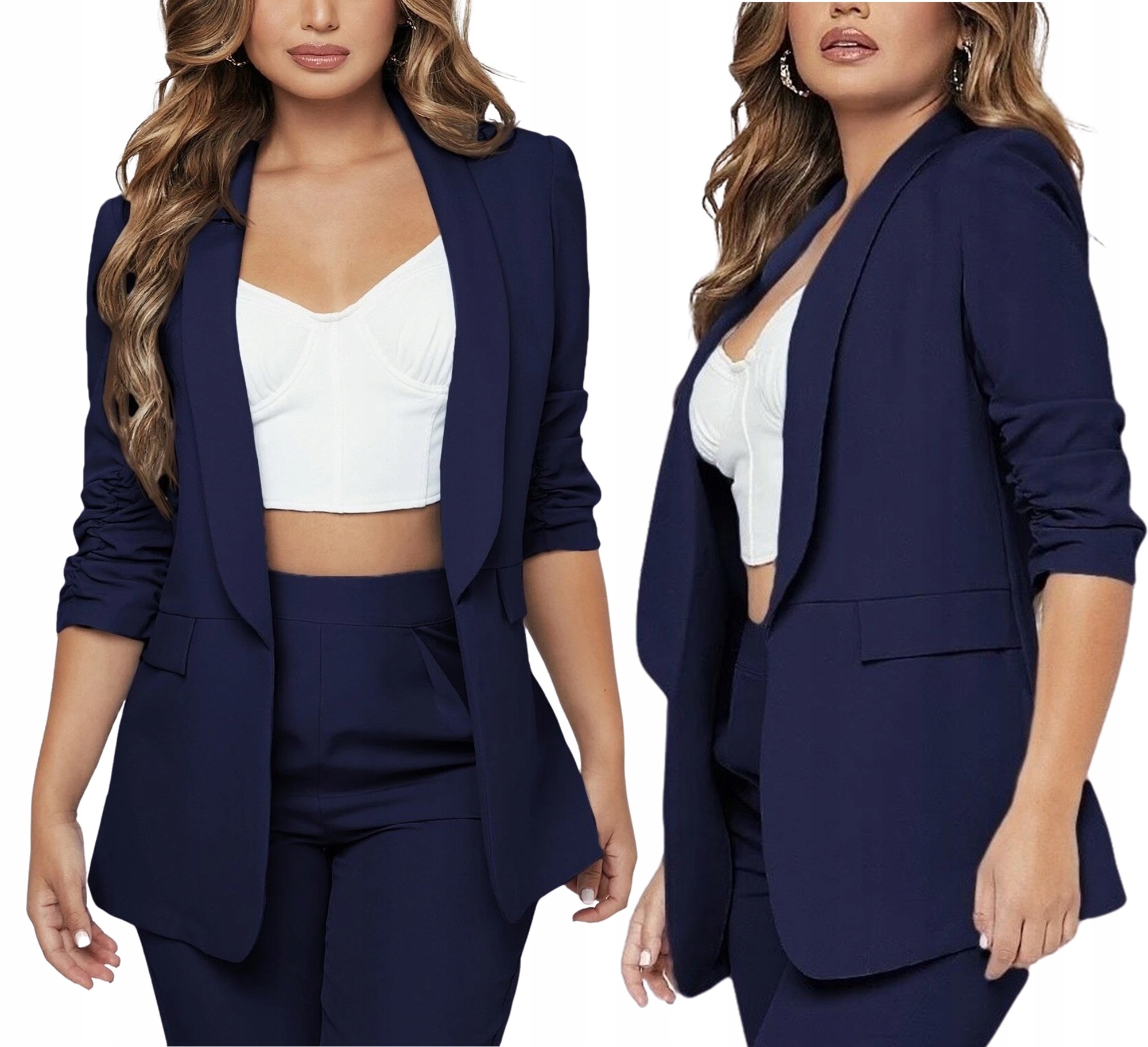 E;egancka Marynarka damska Żakiet 3/4 rękaw 6XL/52