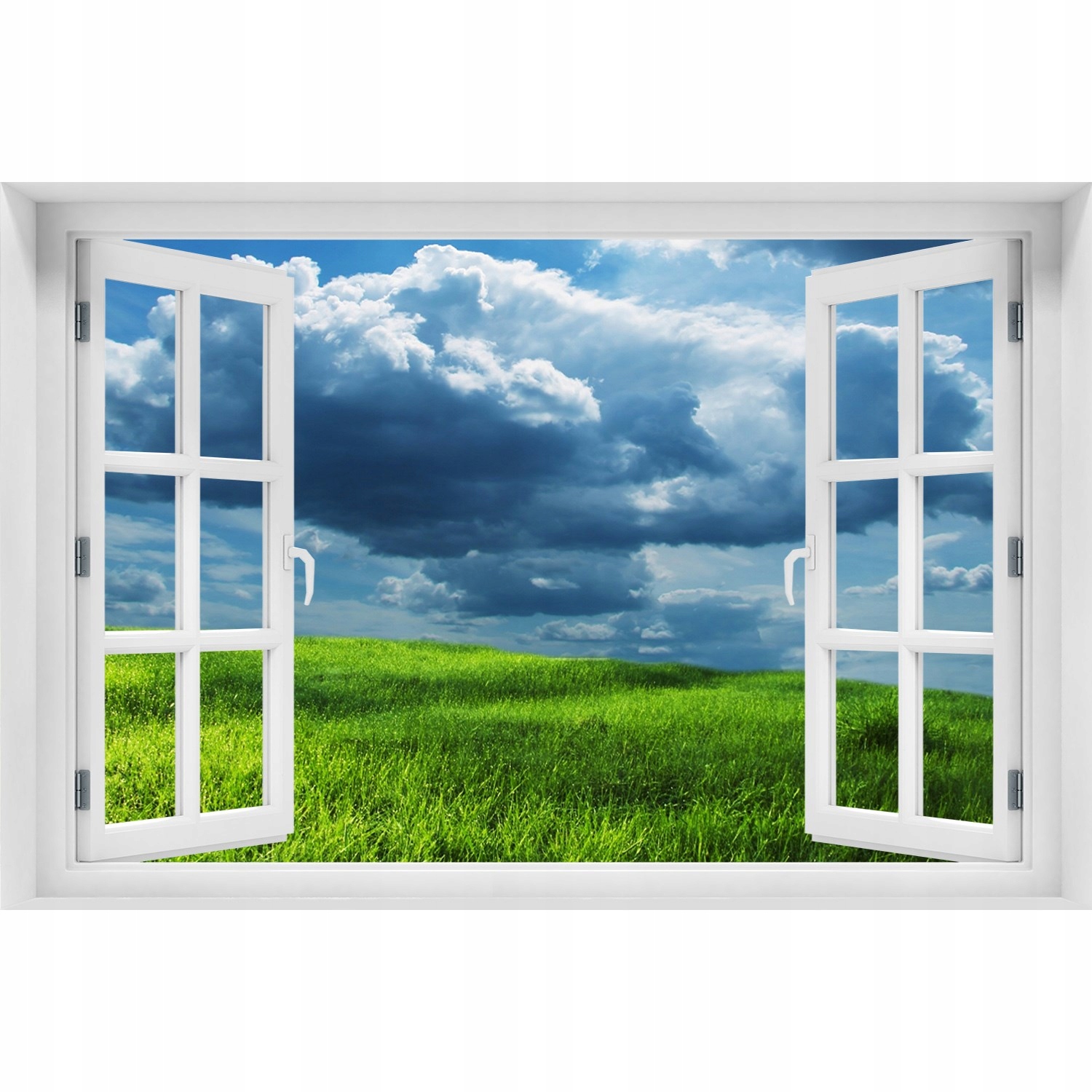 

3D Okno Naklejka na ścianę Burzowe chmury 90x60