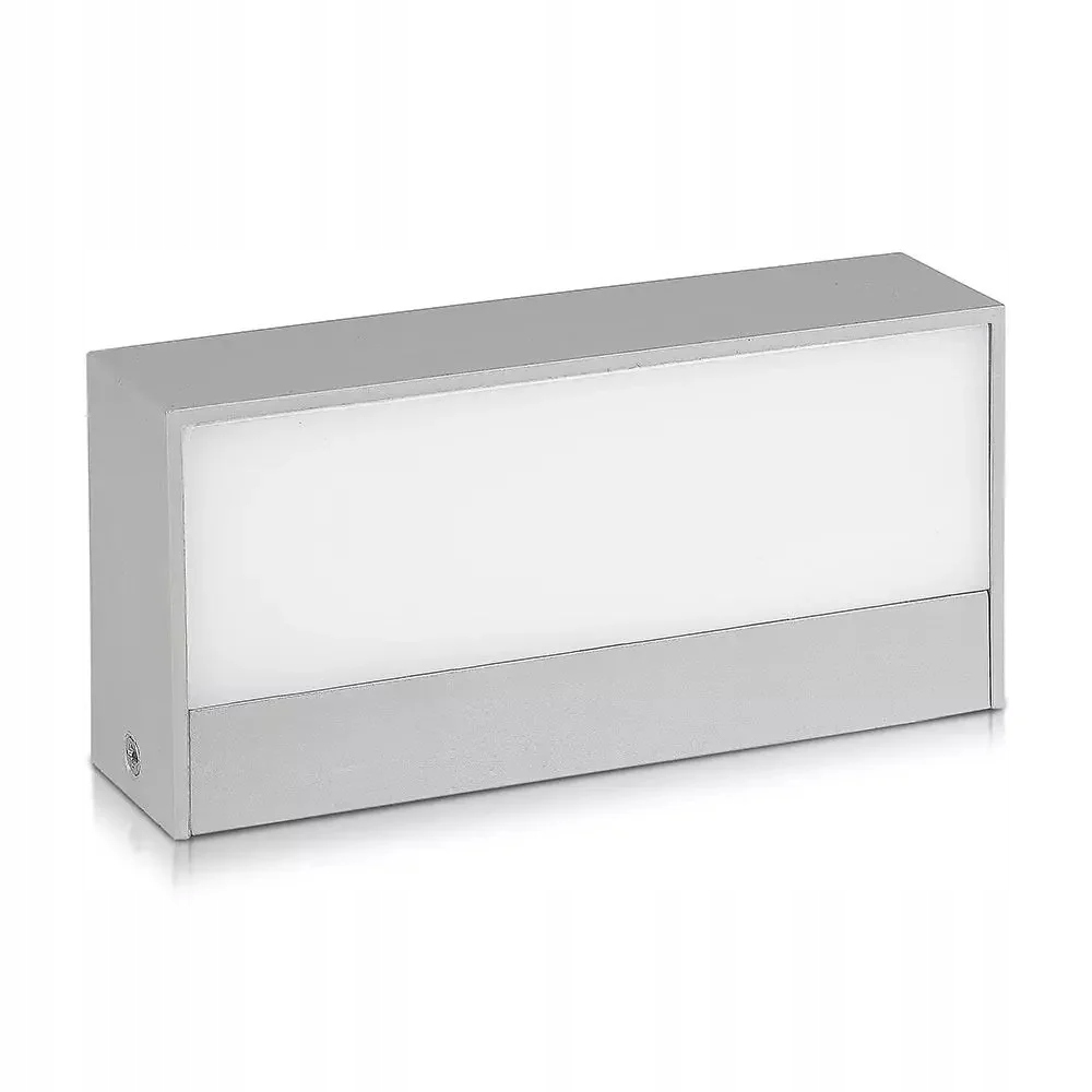 Venkovní zahradní Led nástěnné svítidlo šedé, horní a spodní obdélníkové, 3000K, 17 cm V-tac