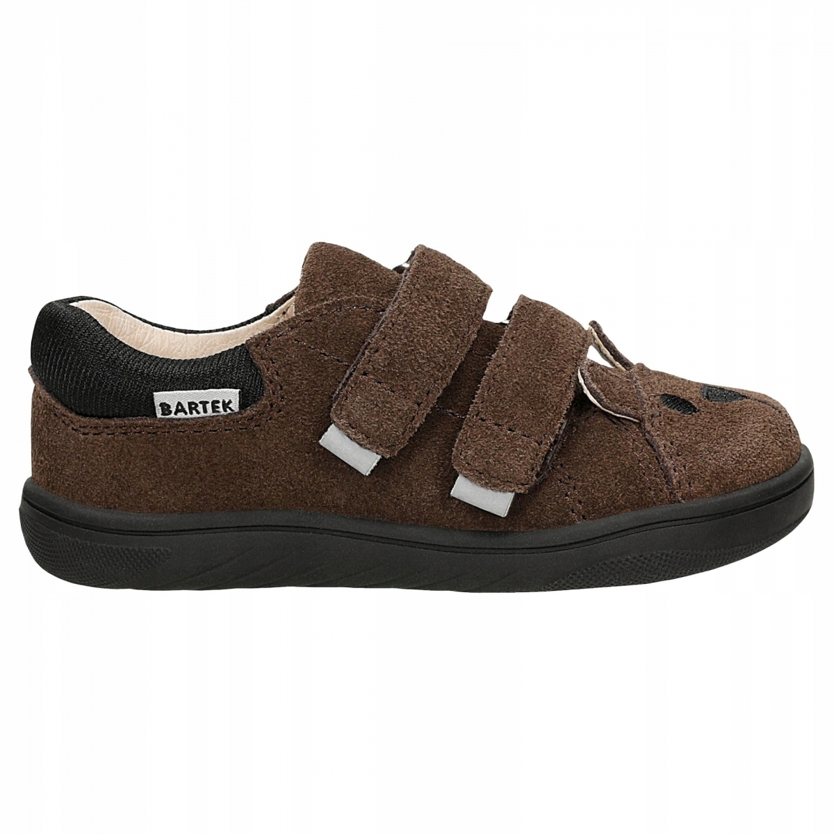 Półbuty Bartek Barefoot 8600662 ciemny brąz -miś na rzepy roz.28