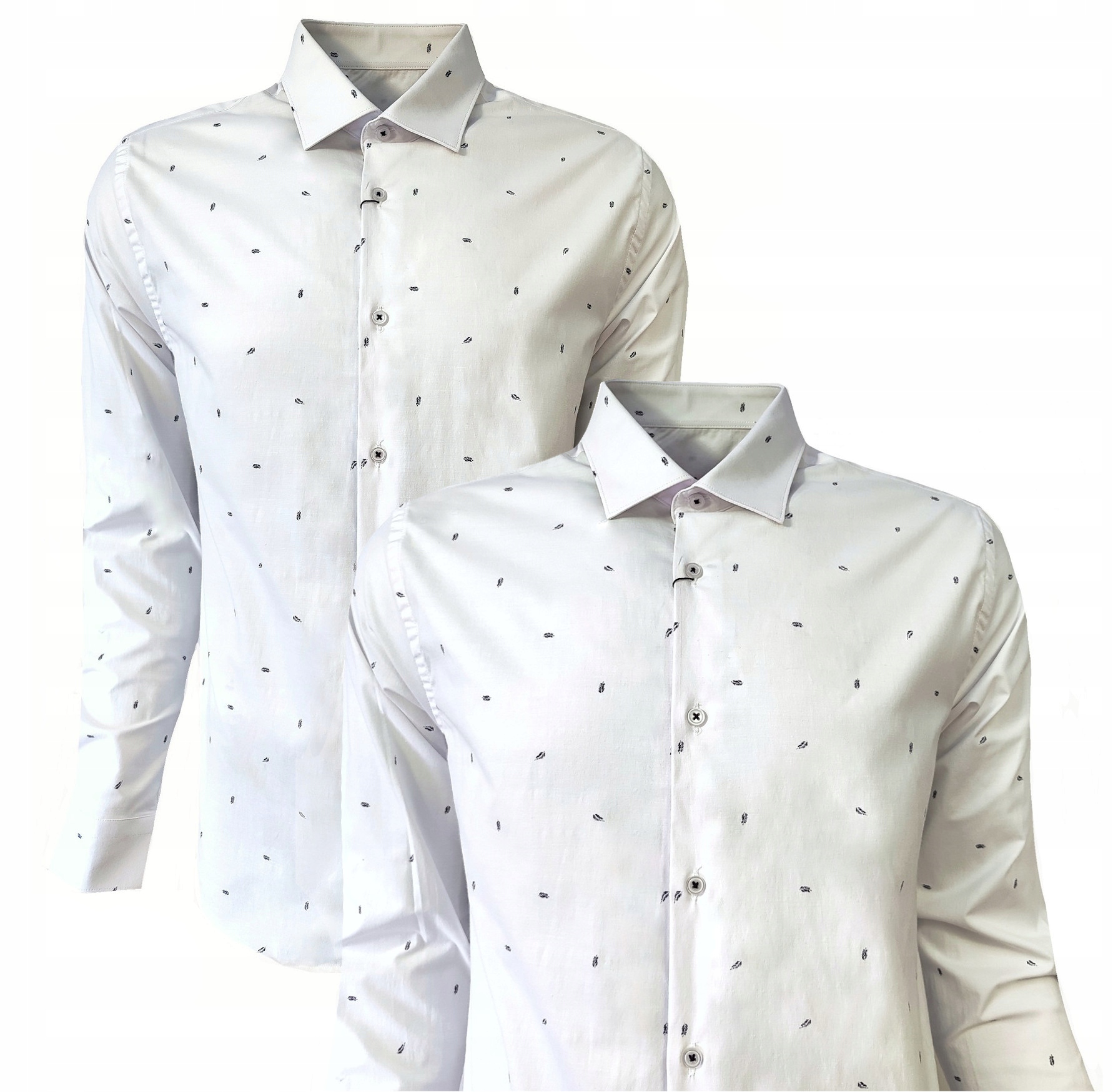 Pánská Košile Casual Klasická, Bílá, Vzor XL