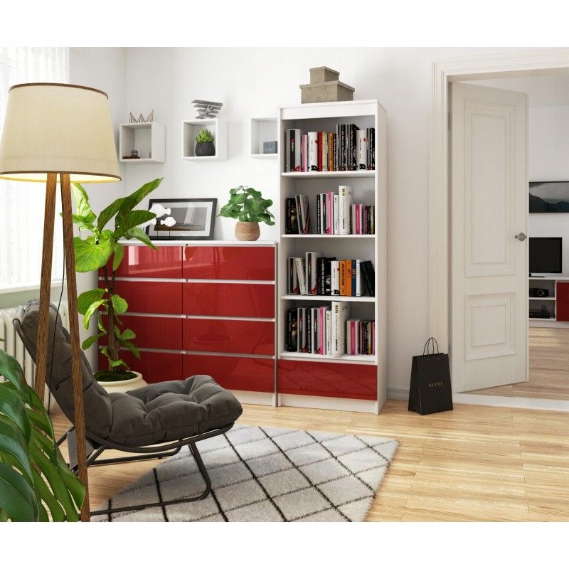 BIAŁY REGAŁ PÓŁKI SZUFLADA DOKUMENTY 60x35x180 cm Kod producenta REGAŁ