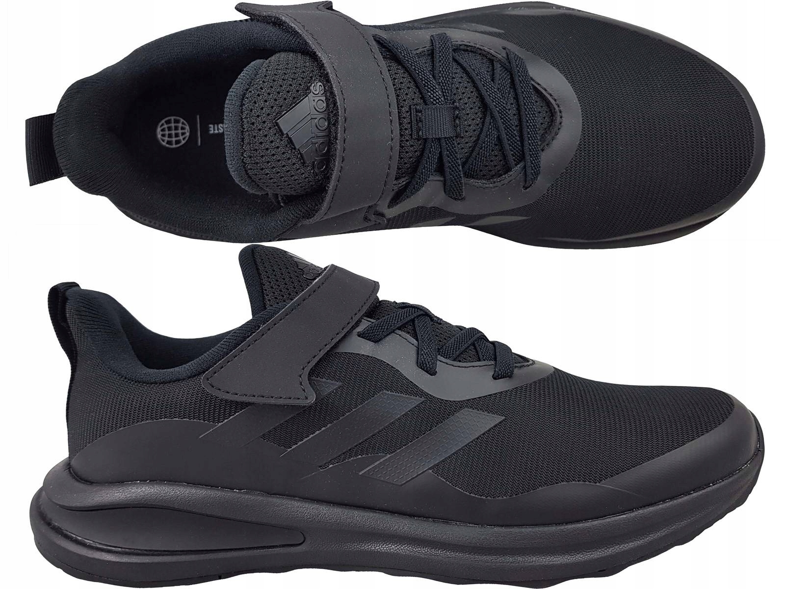 Adidas Fortarun GZ1825 Buty Sportowe Czarne Na Rzep Gumkę