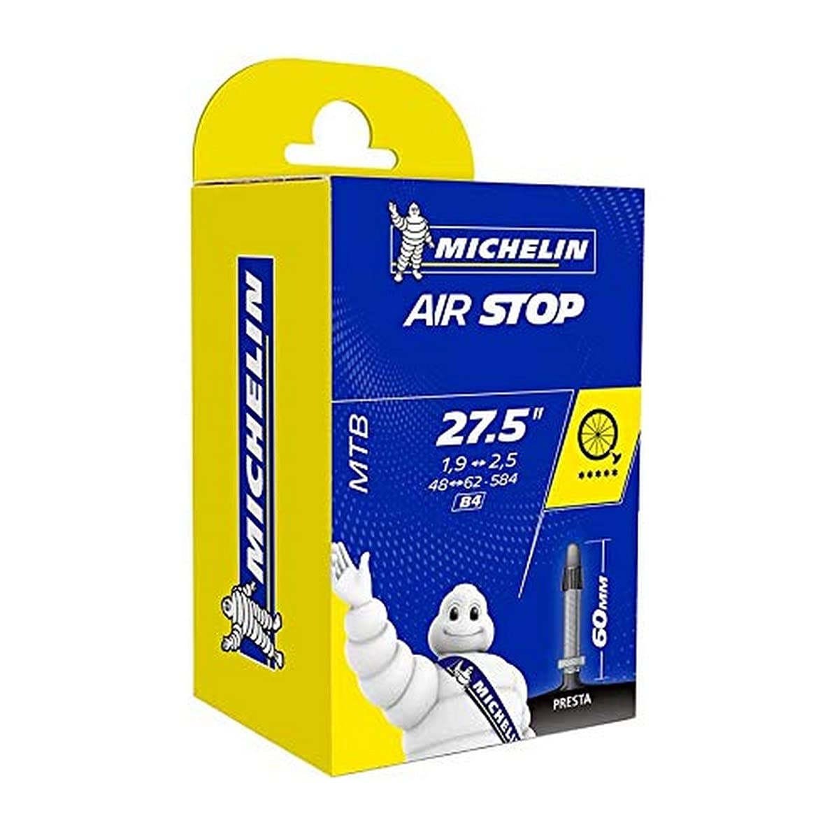 Michelin Airstop dętka rowerowa, czarna, 27,5" 48/62-584, Sv 60 mm