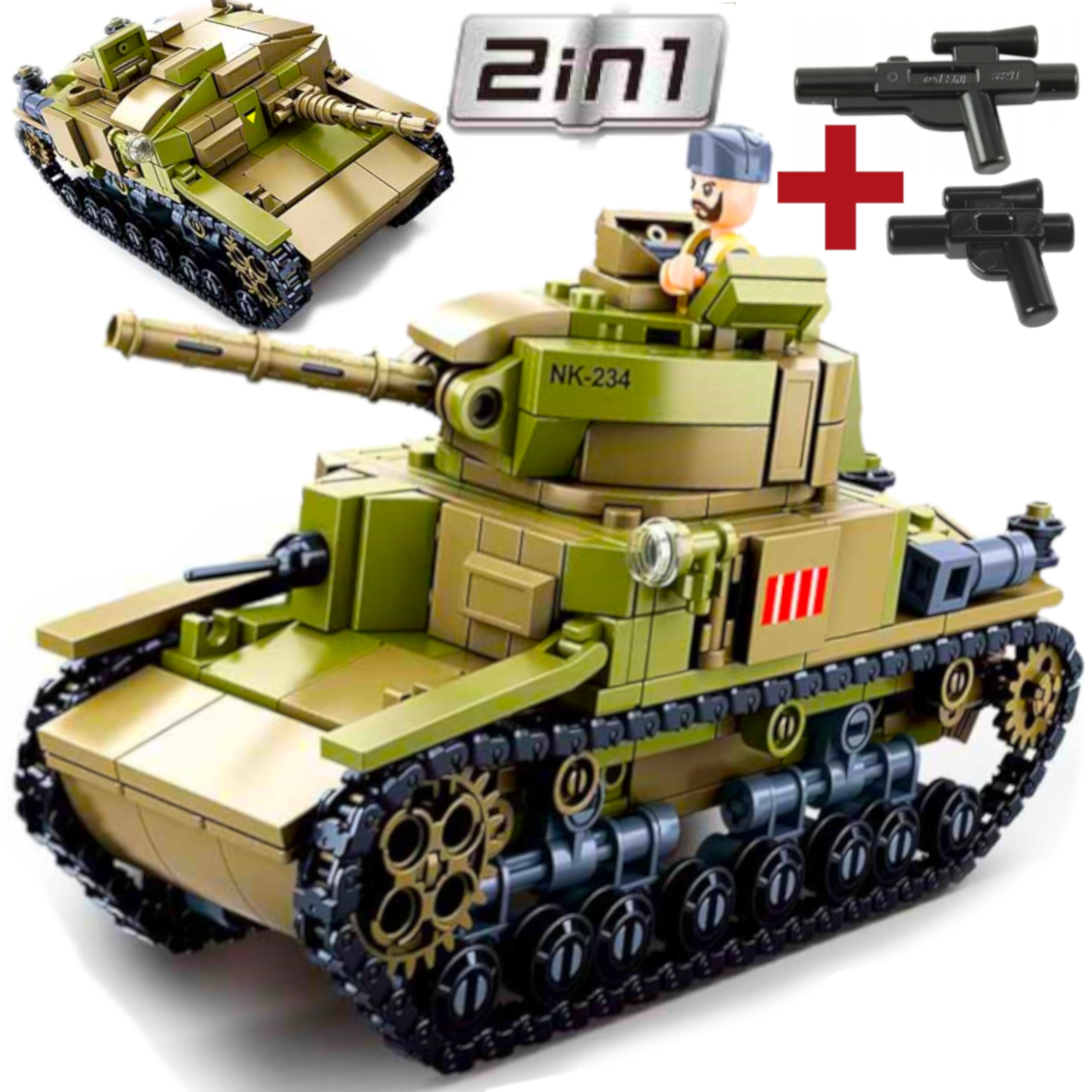 

Klocki Wojsko Czołg Amerykański Sherman +lego Broń