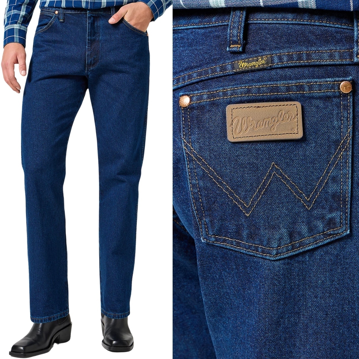 Wrangler 13MWZ Dark Cowboy Cut klasické jednoduché džínové kalhoty W48 L32