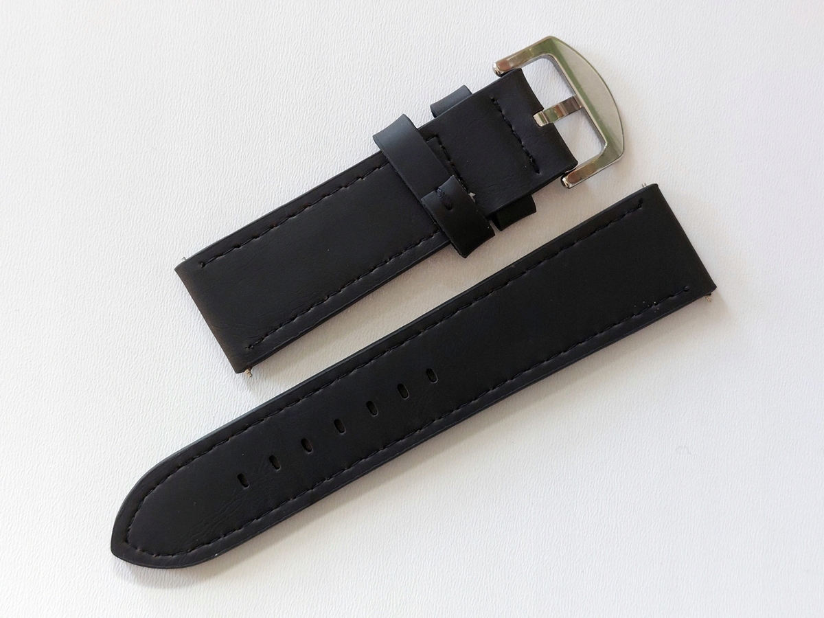 Pasek do zegarka smartwatcha 22 mm czarny EKOSKÓRA Marka Inna