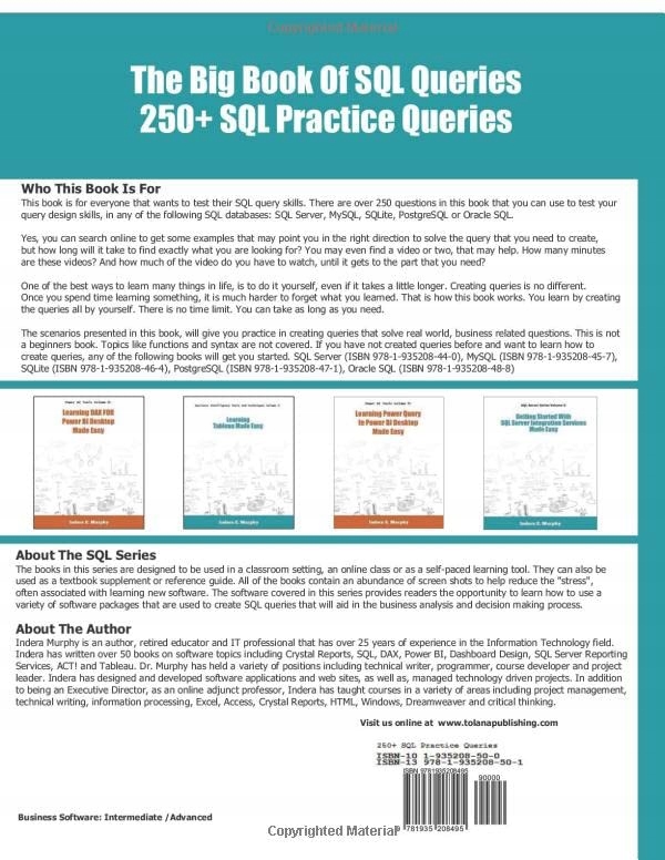 Murphy, Indera E. The Big Book Of SQL Queries: 250+ SQL Practice Queries (S Język publikacji angielski