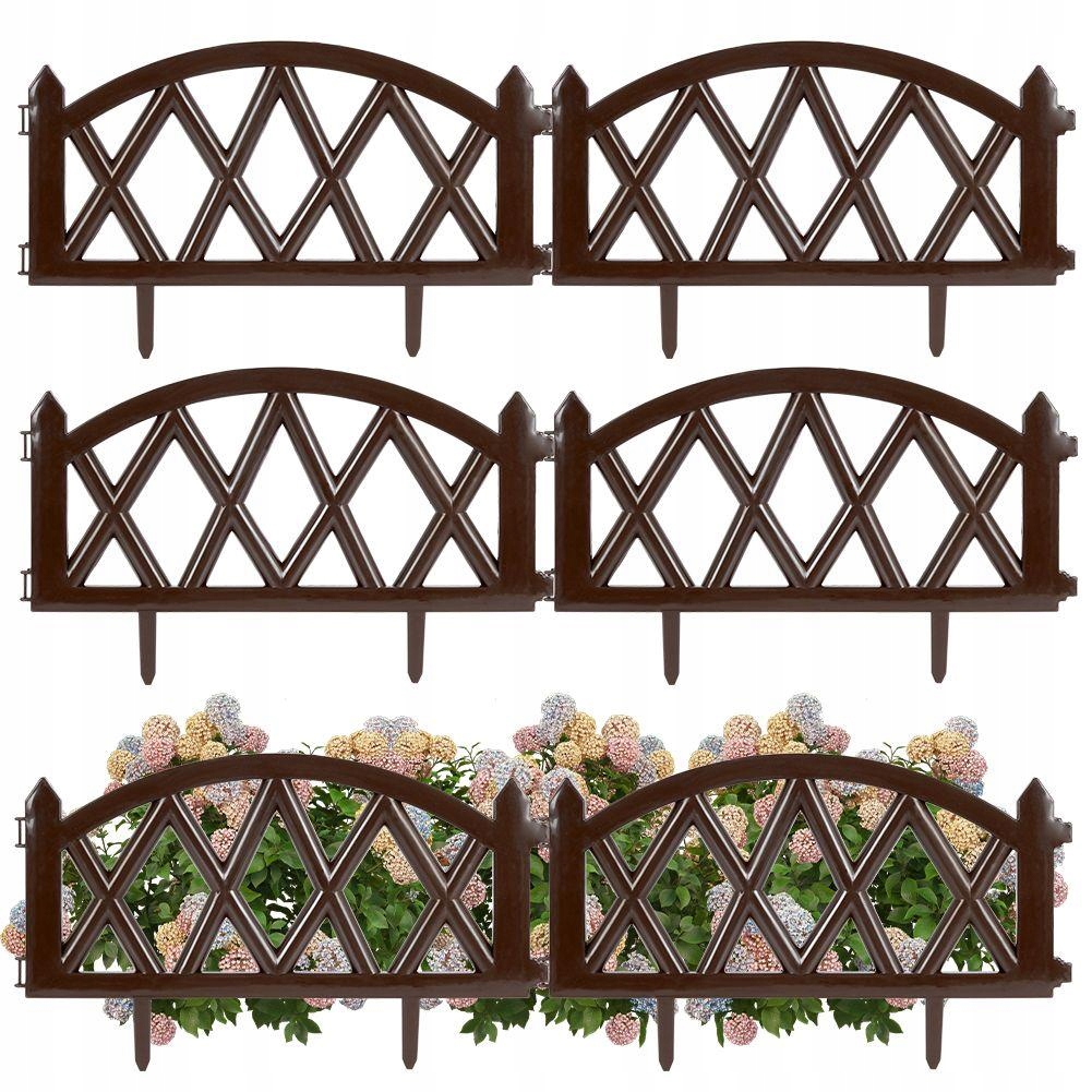 

Palisada Płotek Ogrodowy 6SZT Brązowy 300CM