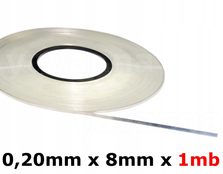 

Taśma niklowana 0.2x8mm 1mb do zgrzewania, nikiel