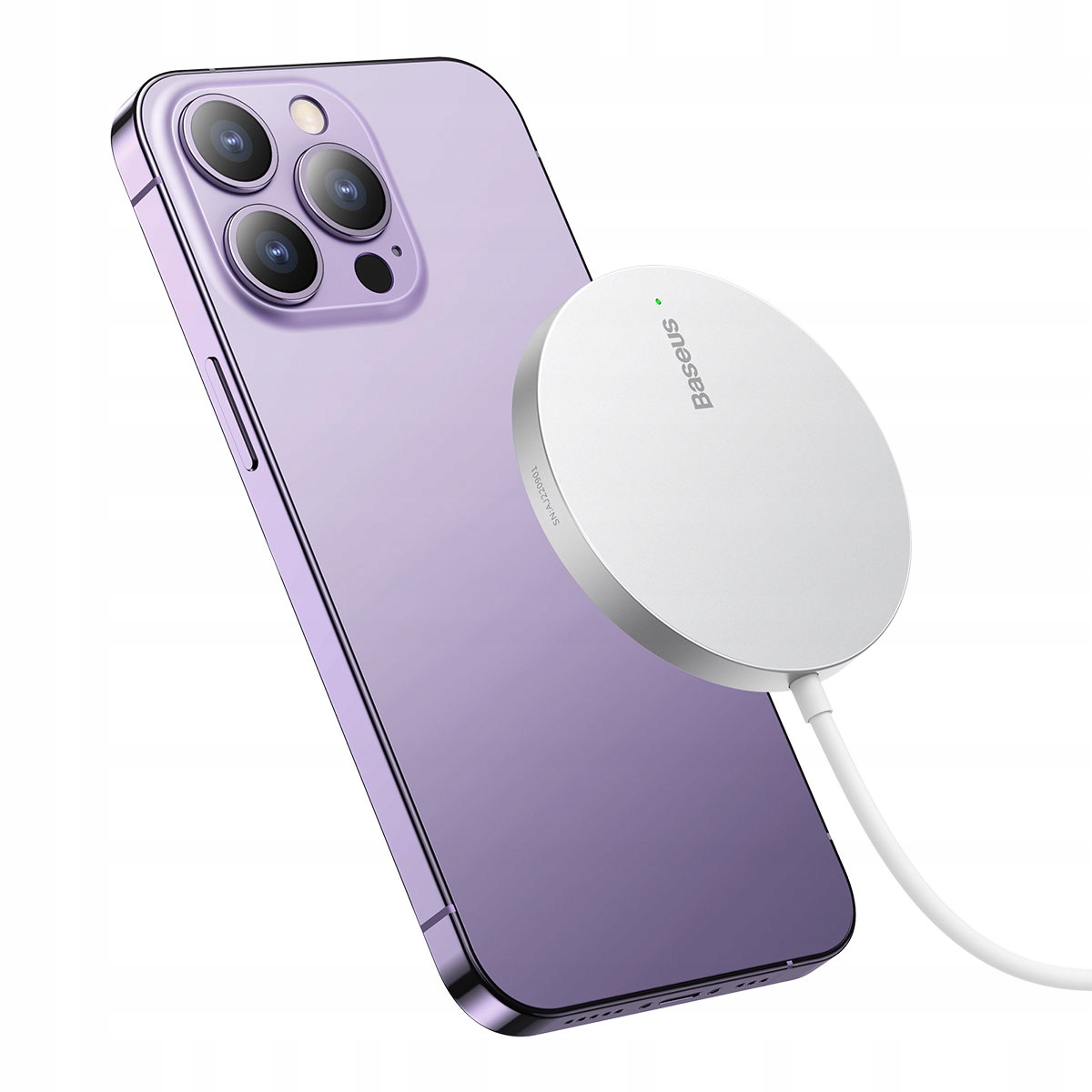 Malá indukční nabíječka pro telefon MagSafe Simple Mini3 15W stříbrná