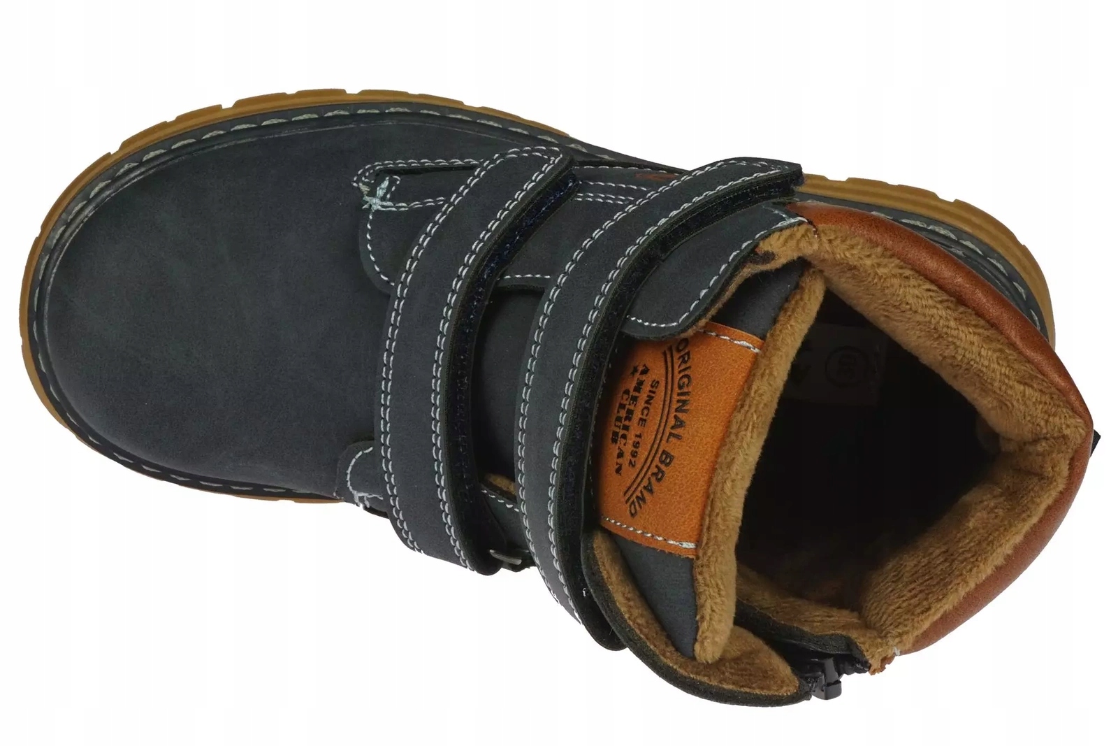 Zimowe buty dziecięce American Club trapery BXD100/23NA granatowe 32 Kolor niebieski