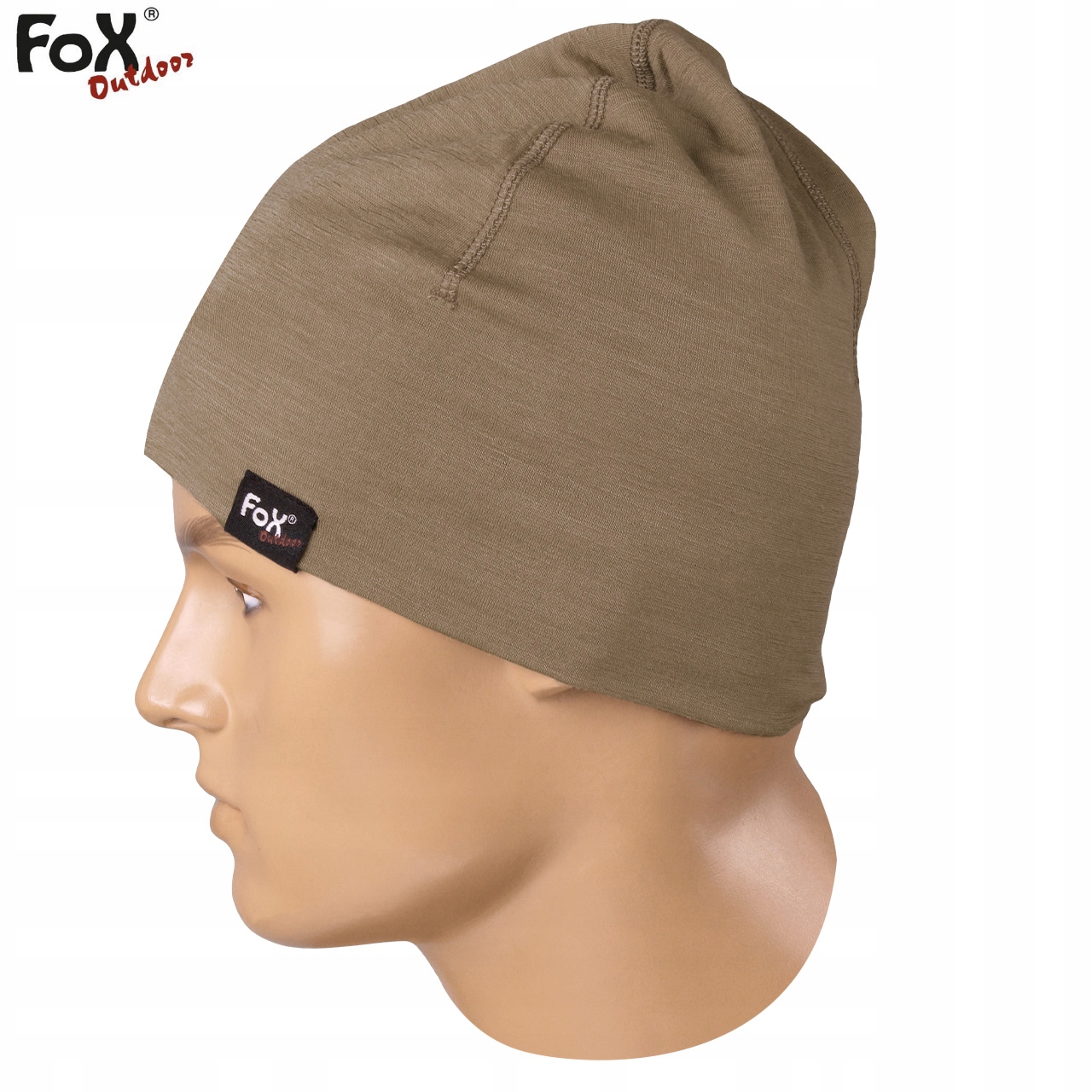 CZAPKA ZIMOWA TERMOAKTYWNA SPORTOWA MFH FOX 100% WEŁNA MERINO COYOTE Model Czapka termoaktywna