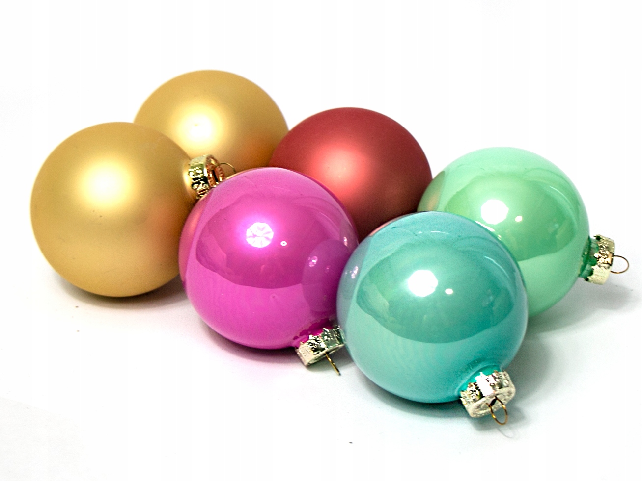 

Bombki Szklane Kolorowe Na Choinkę opak. 6szt 7cm